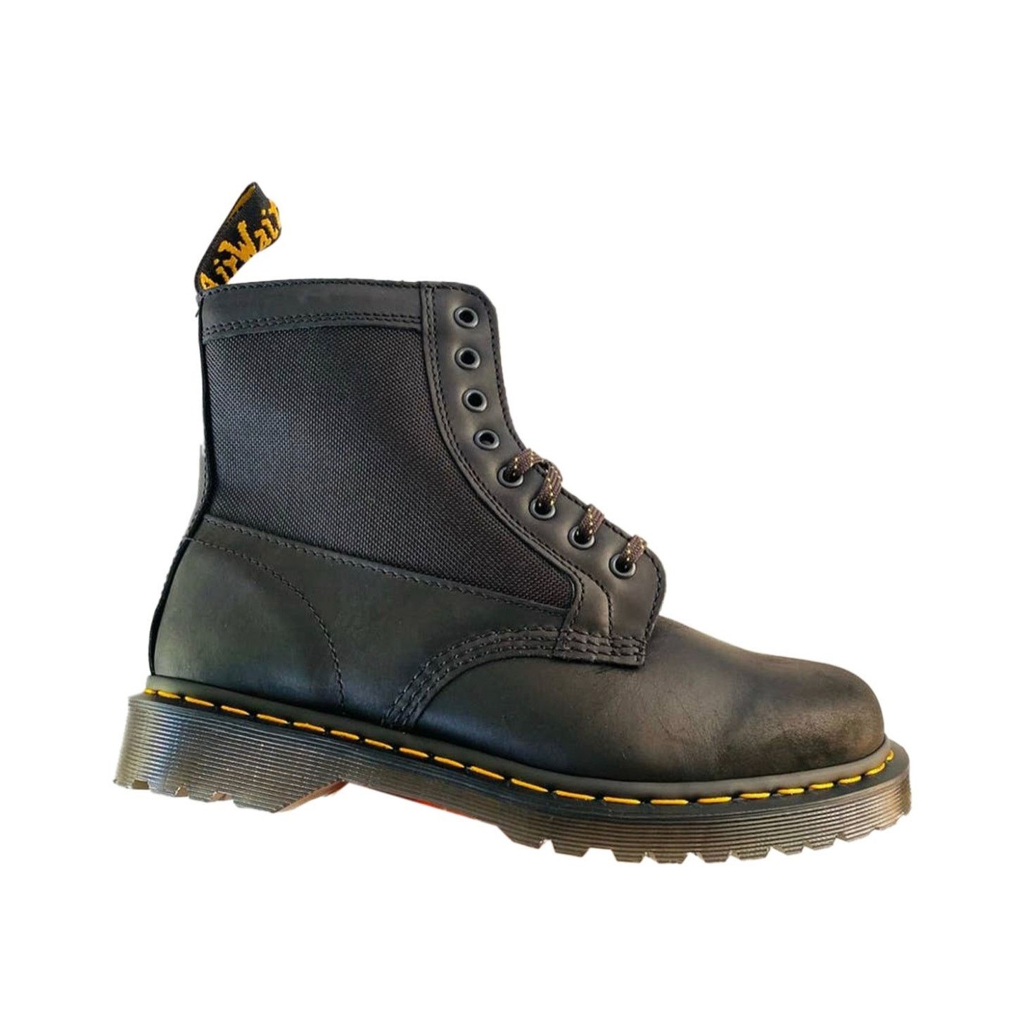 Dr. Martens NEW DR DOC MARTENS Black Leather Canvas Combat Ankle Boot 10 Size US 10 / IT 40 - 9 Thumbnail