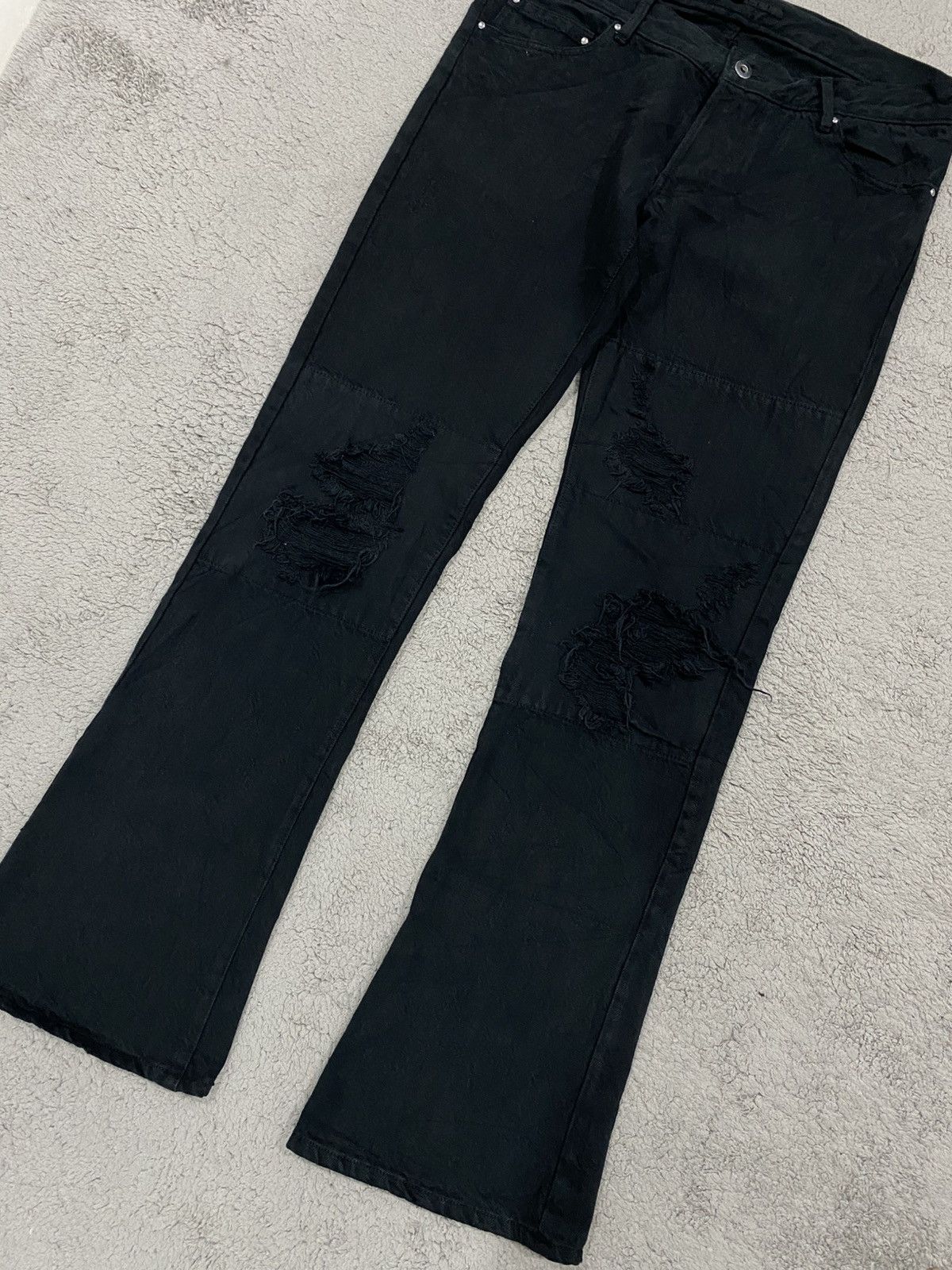 If Six Was Nine NEED GONE ‼️ No ID Black Flared Distressed like Tornado Mart Size US 33 - 5 Thumbnail