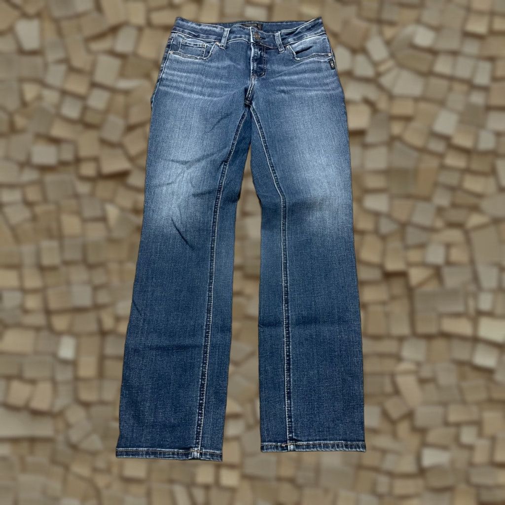 Silver Jeans Co. VINTAGE Silver Jeans Women’s Jeans 27/29 Blue Denim Elyse Straight Pockets 5-Pocket Design Size 27" / US 4 / IT 40 - 1 Thumbnail