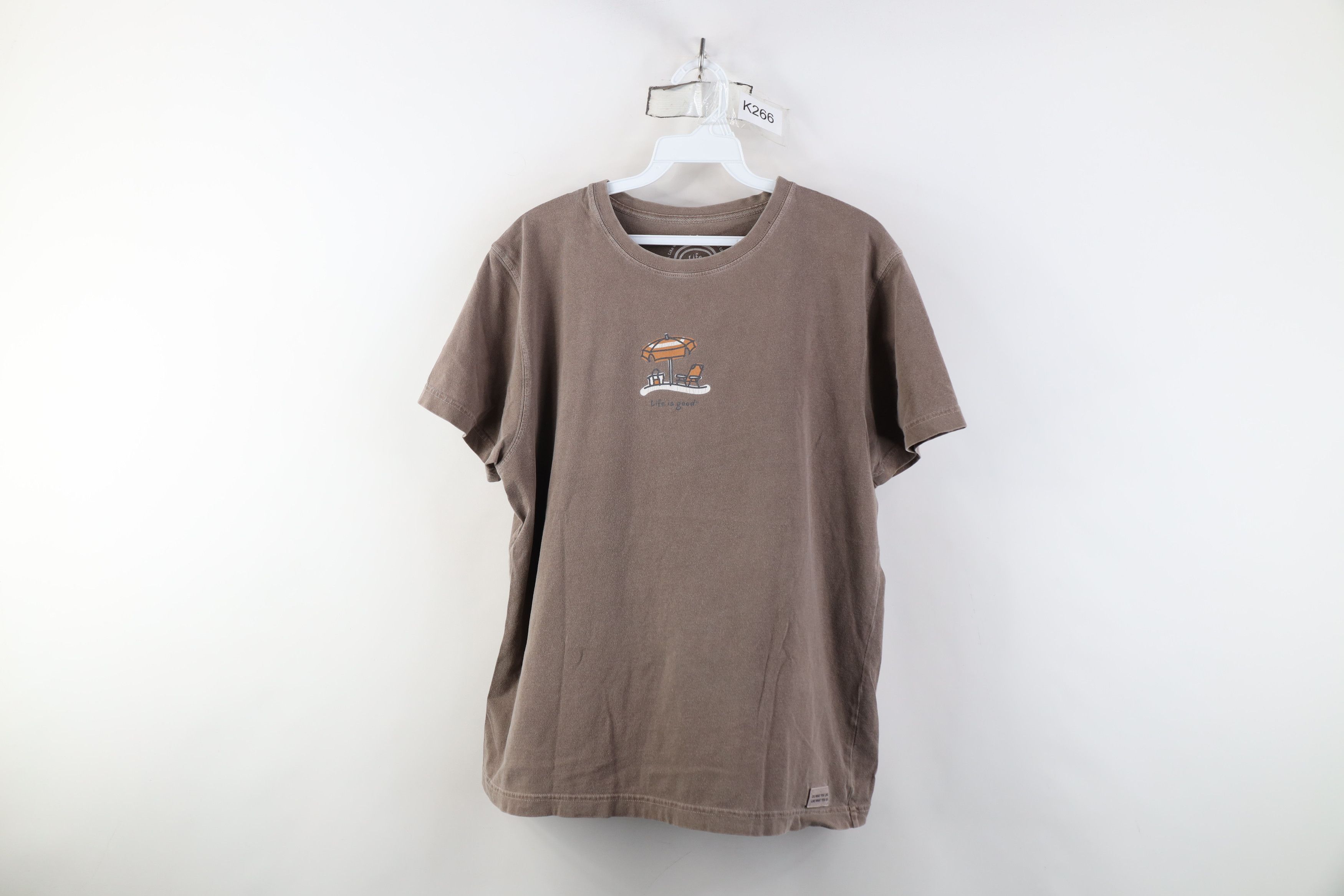 Life is Good Life Is Good Spell Out Beach Short Sleeve T-Shirt Brown Size L / US 10 / IT 46 - 1 Thumbnail