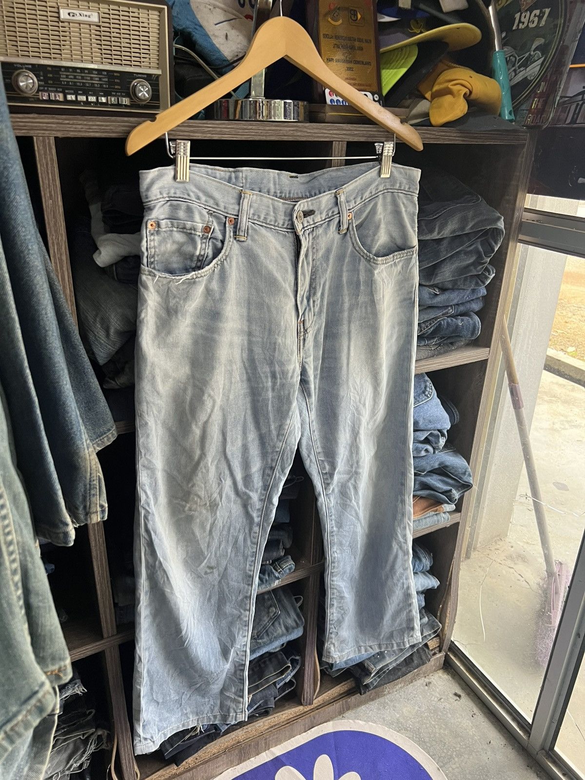 Levi's 🔥Vintage Levis 502 Distressed Denim Size US 35 - 3 Thumbnail