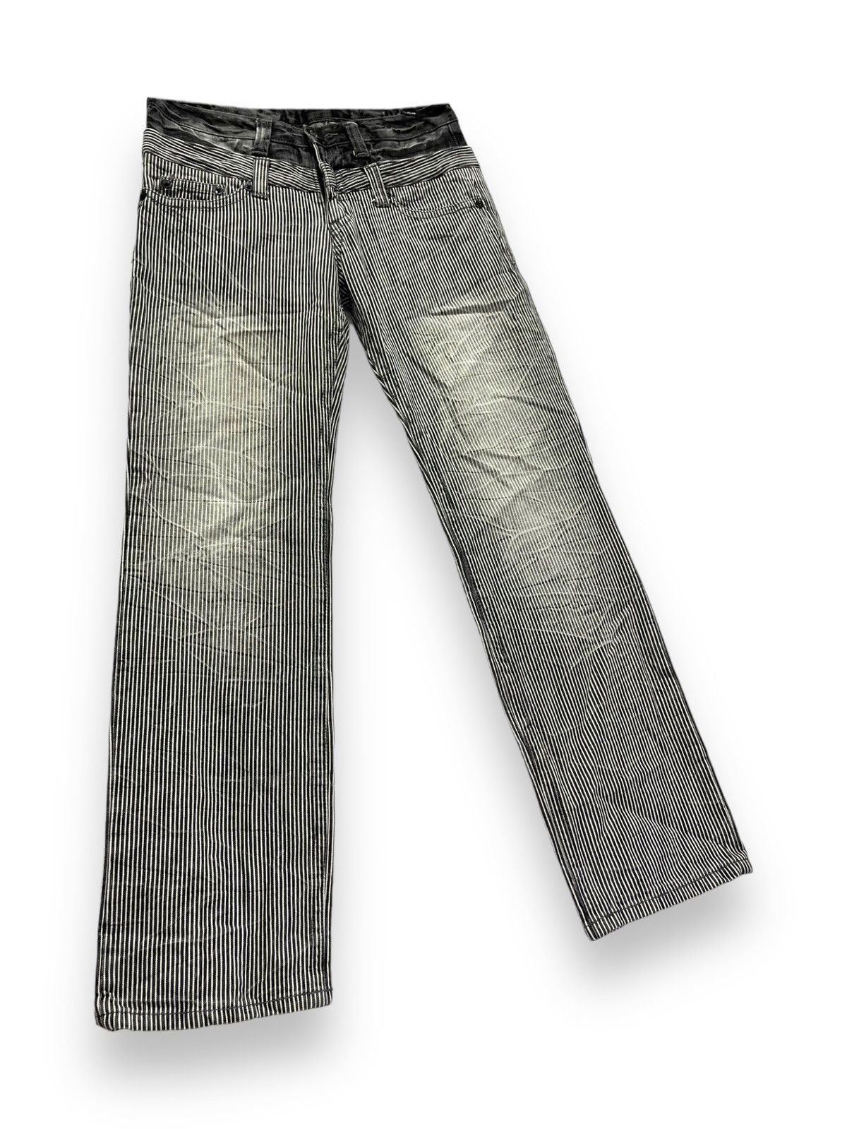 If Six Was Nine × OVER THE STRiPES 🔥BACK & FORTH Hybrid Double Waist Hickory Stripes Denim Size US 31 - 5 Thumbnail