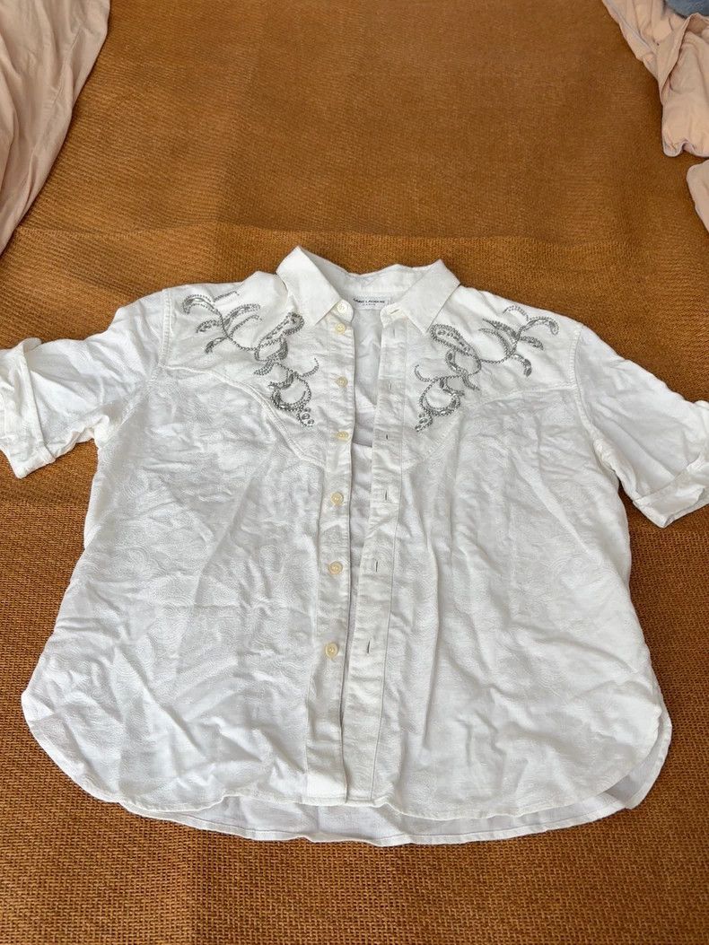Saint Laurent Paris Saint laurent paris Chest metal chain embroidery shirt 2506 Size US XXS / EU 40 - 4 Thumbnail