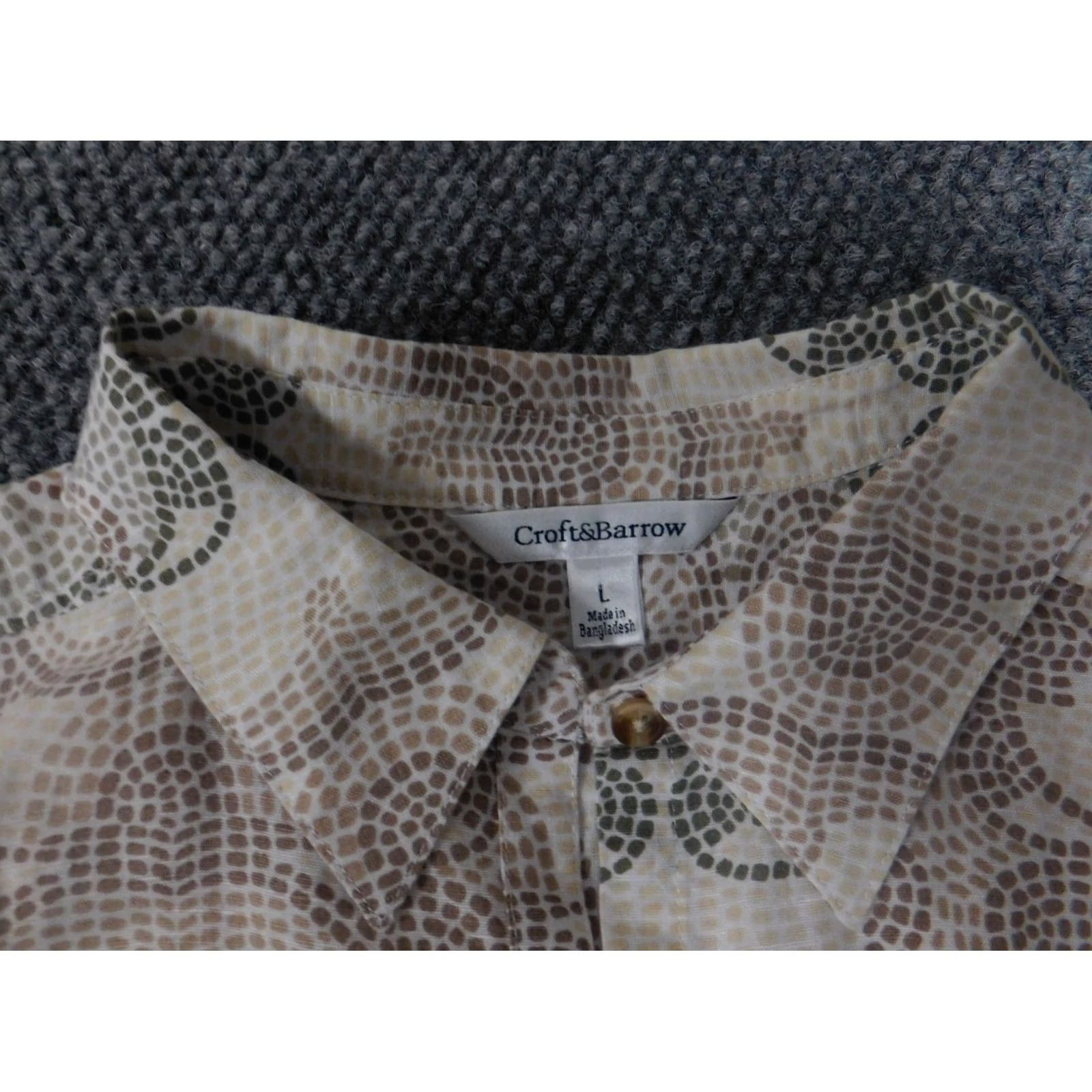 Apt. 9 Apt 9 Womens Blouse L Beige Button-Up Sleeveless Crew Neck Casual Tunic Regular Womens Size L / US 10 / IT 46 - 5 Thumbnail
