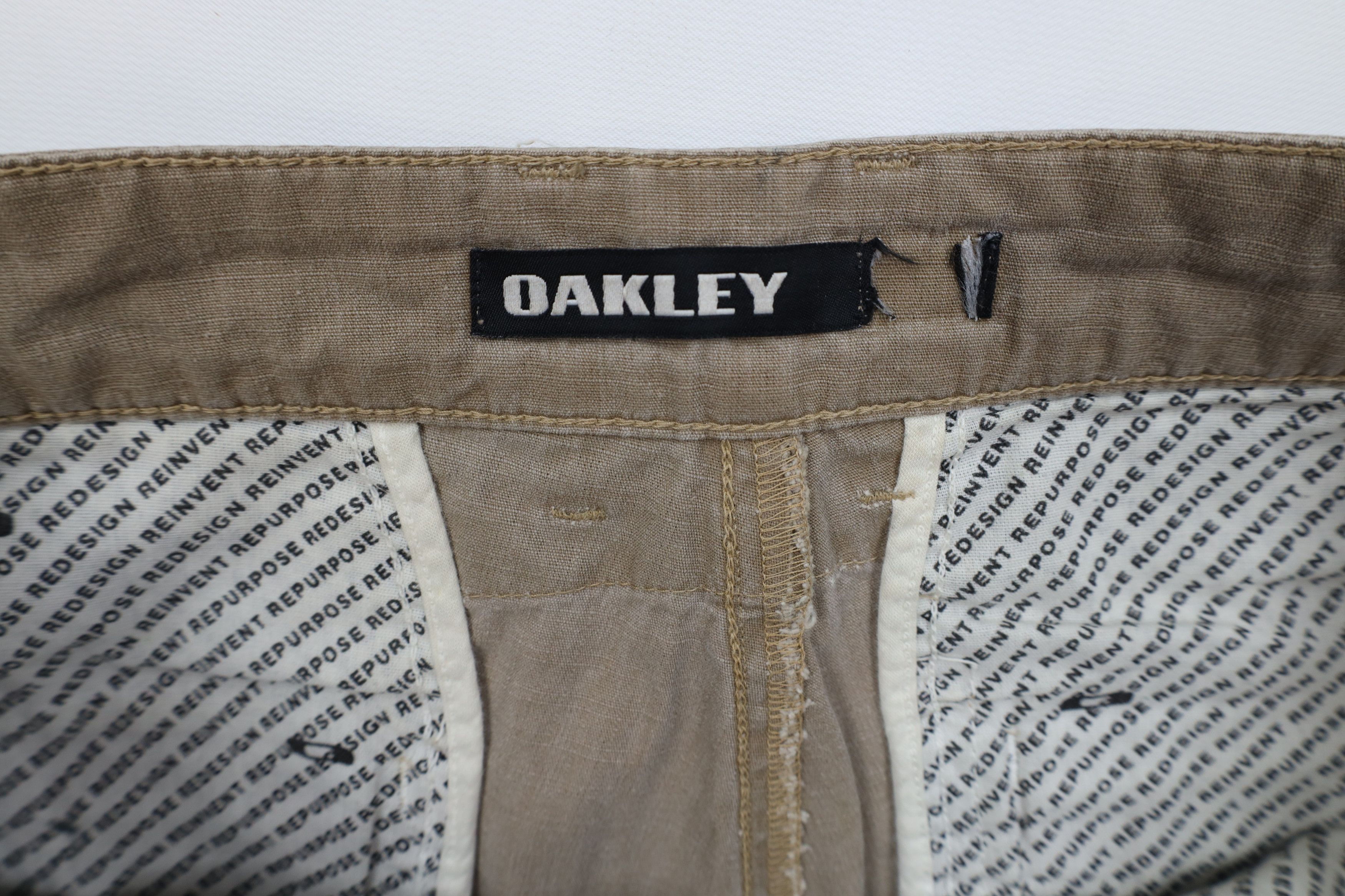 Oakley Vintage Oakley O Logo Ripstop Above Knee Shorts Brown Cotton Size US 34 / EU 50 - 10 Thumbnail