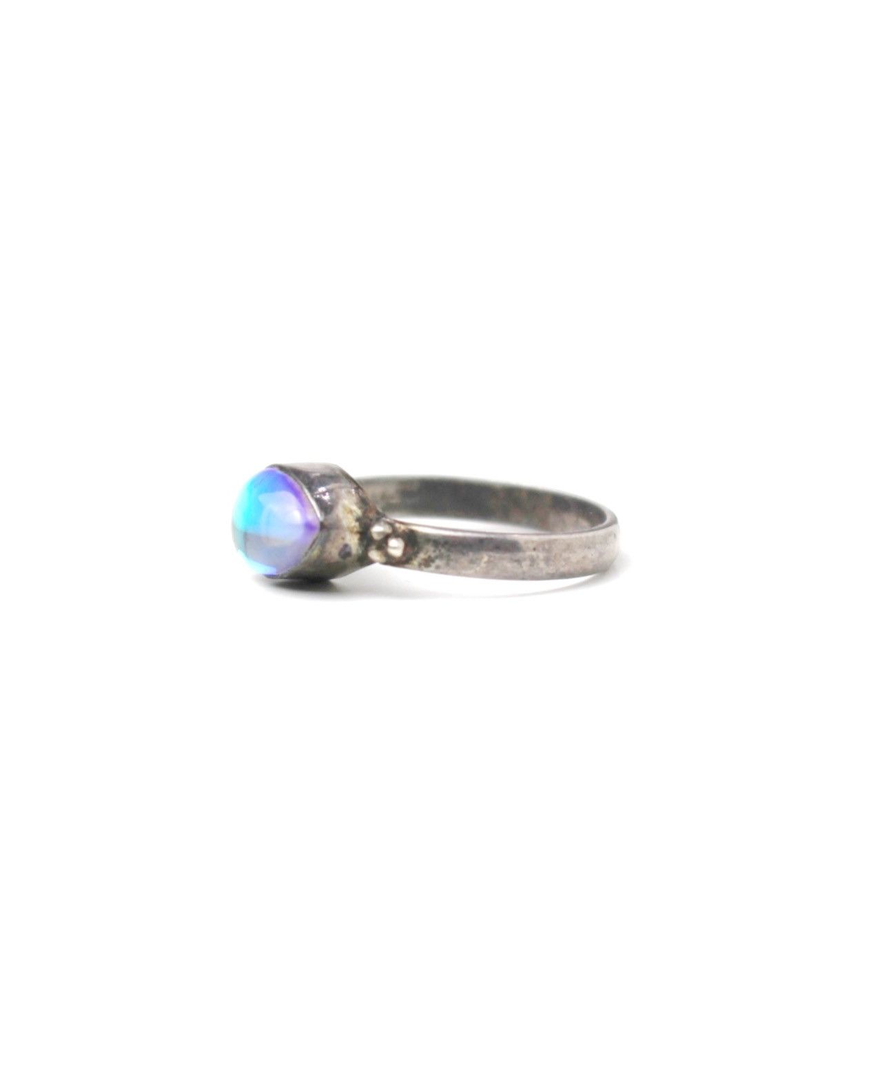 Vintage 1990S JAPANESE MADE OPAL TEARDROP SILVER RING Size ONE SIZE - 4 Thumbnail