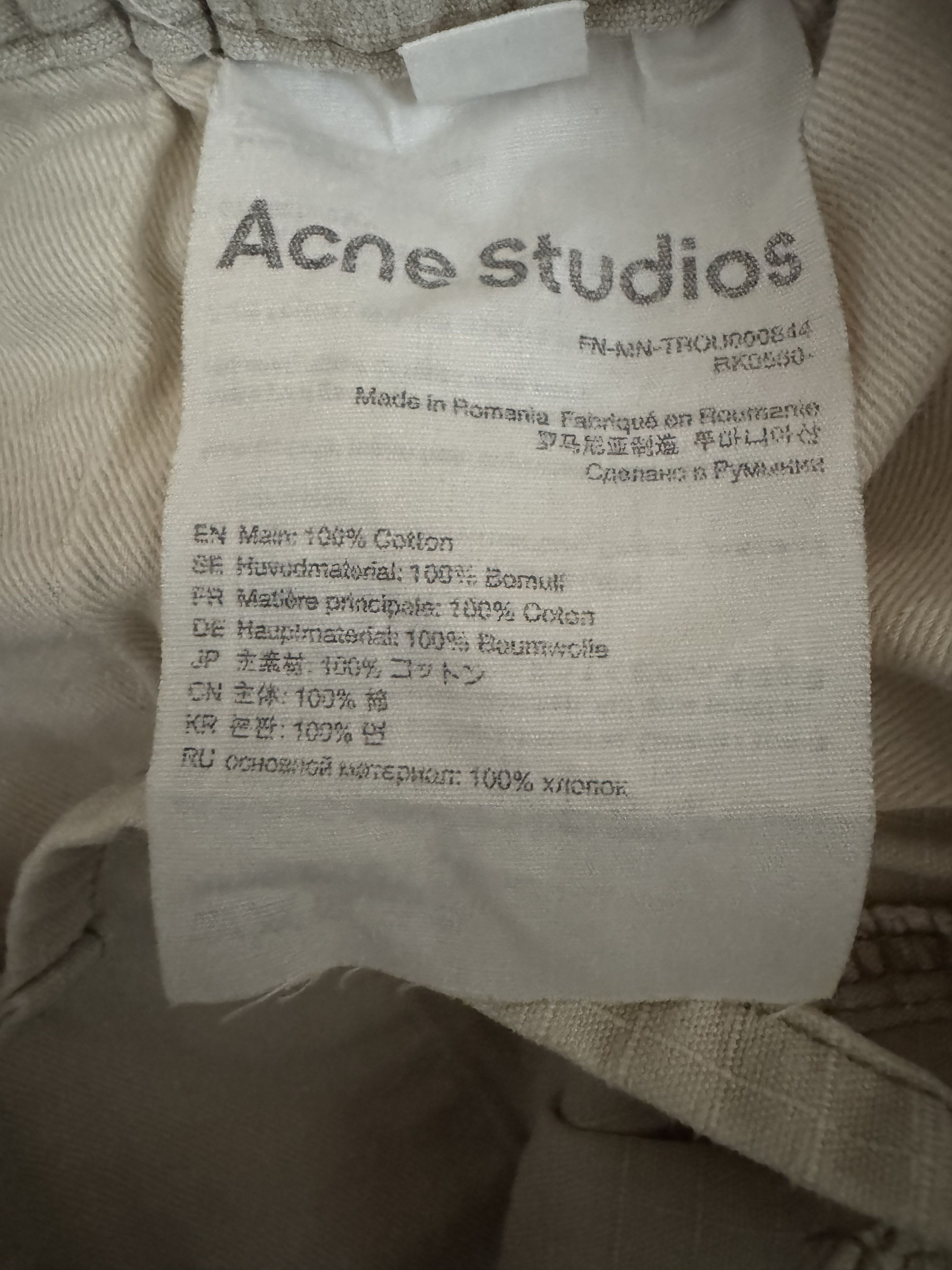 Acne Studios Authentic Acne Studios off-White Beige Cargo Pants Size US 35 - 5 Thumbnail