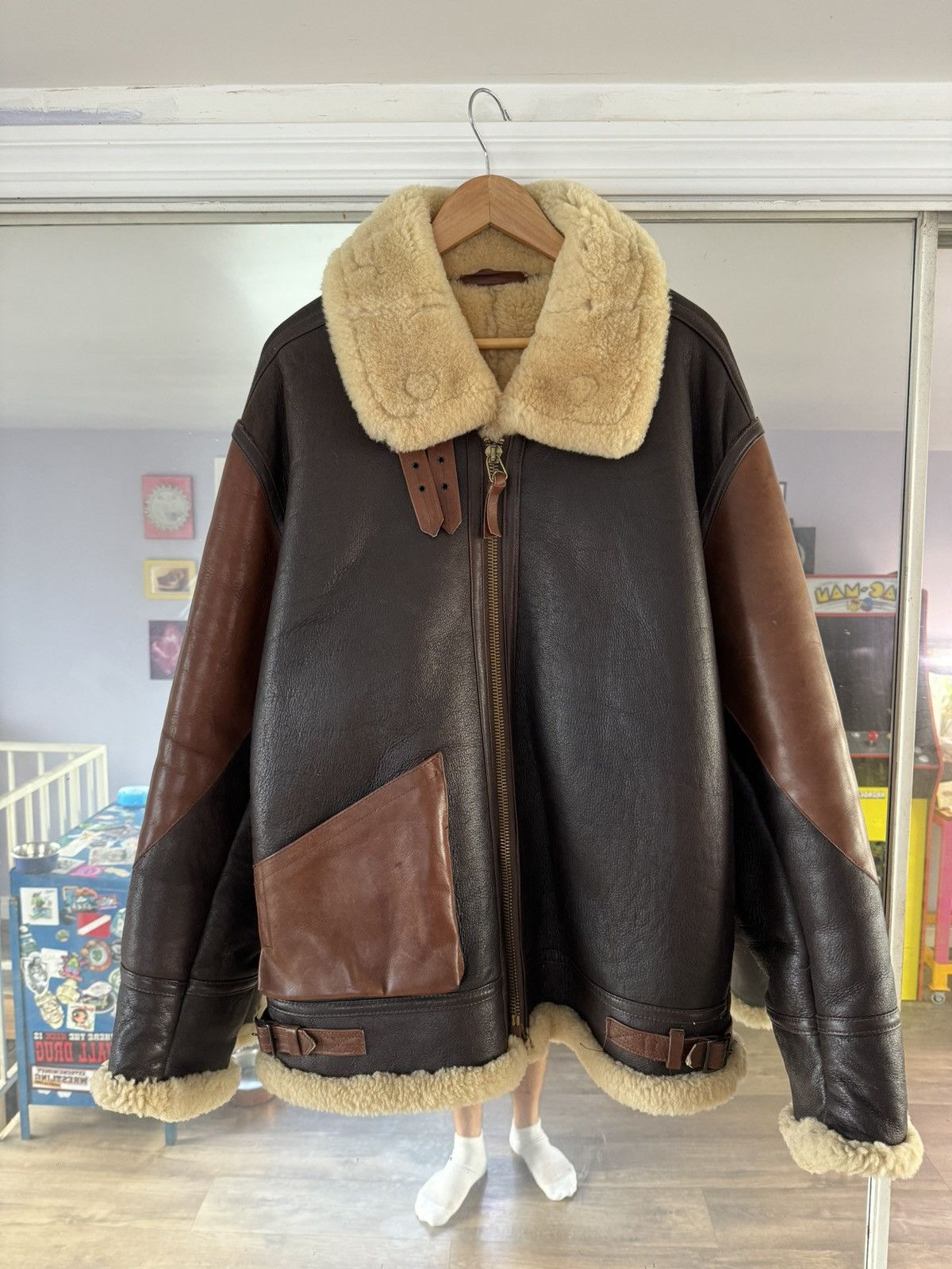 image of Willis Geiger Vintage Willis & Geiger B3 Bomber Jacket in Brown, Men's (Size Small)