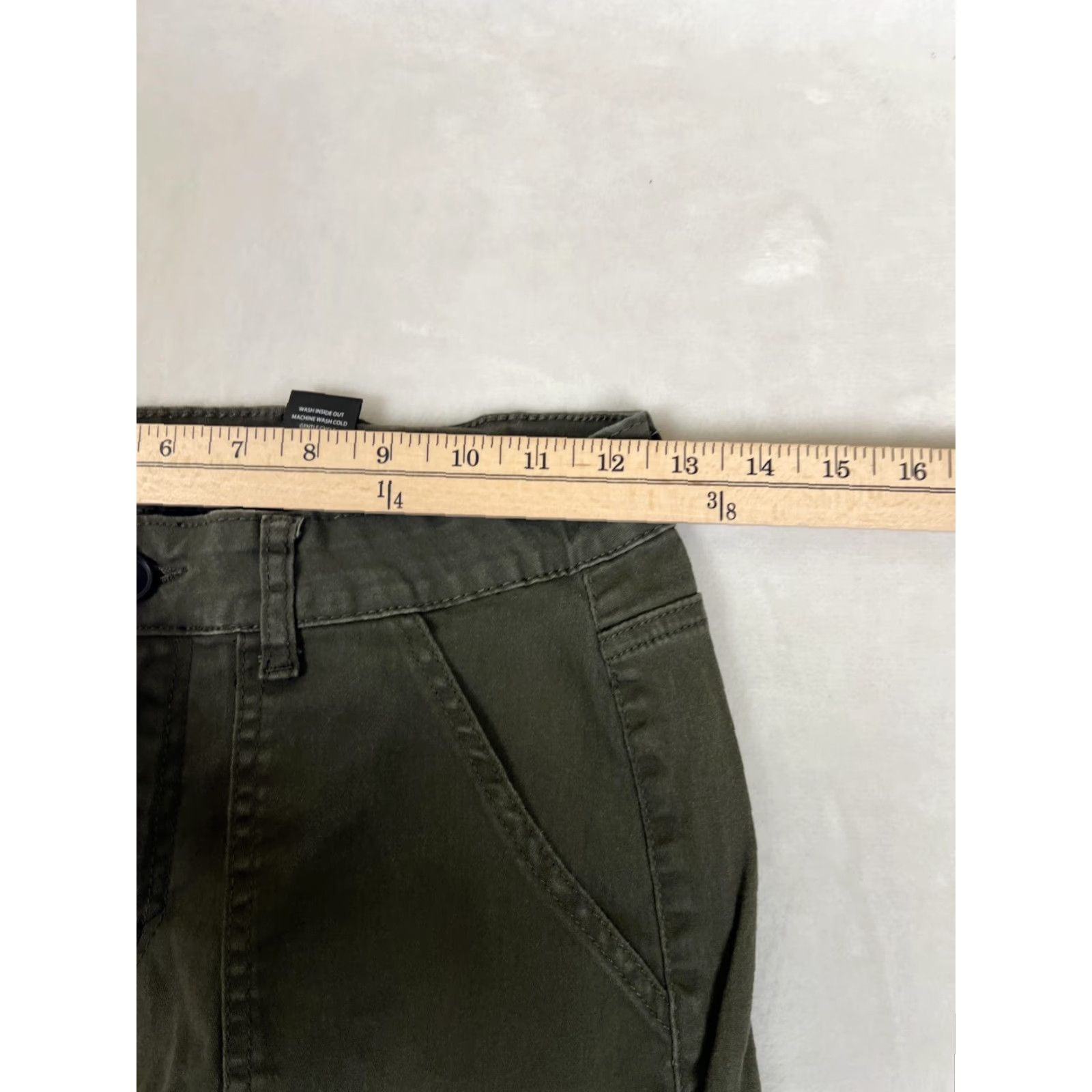 Hot Topic Hot Topic Juniors Cargo Pants Green Twill Straight Leg Pockets 3 Casual Utility Jeans Size 26" / US 2 / IT 38 - 4 Thumbnail