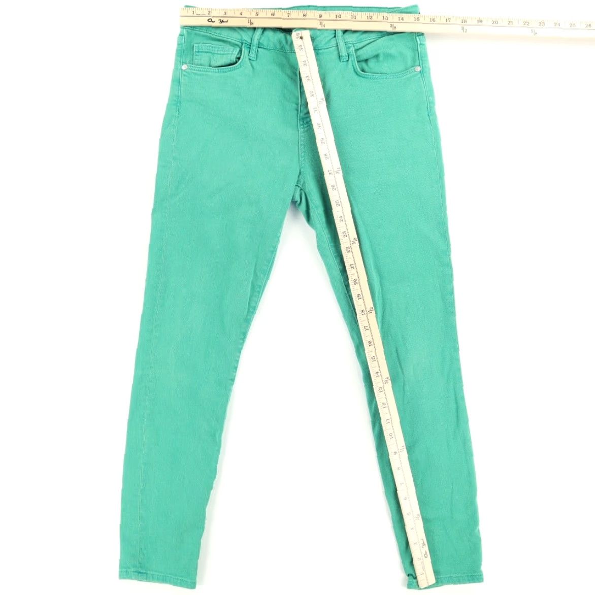 Vintage Pilcro and the Letterpress Stretch Mid-Rise Skinny Denim Jeans Green Women's 30 Size 30" / US 8 / IT 44 - 3 Thumbnail