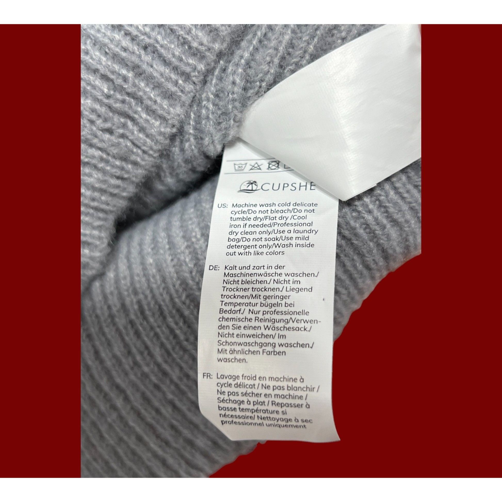 Other Cupshe - Women's Sweater Surplice Neck Rib Tops Long Sleeve Size L / US 10 / IT 46 - 11 Thumbnail