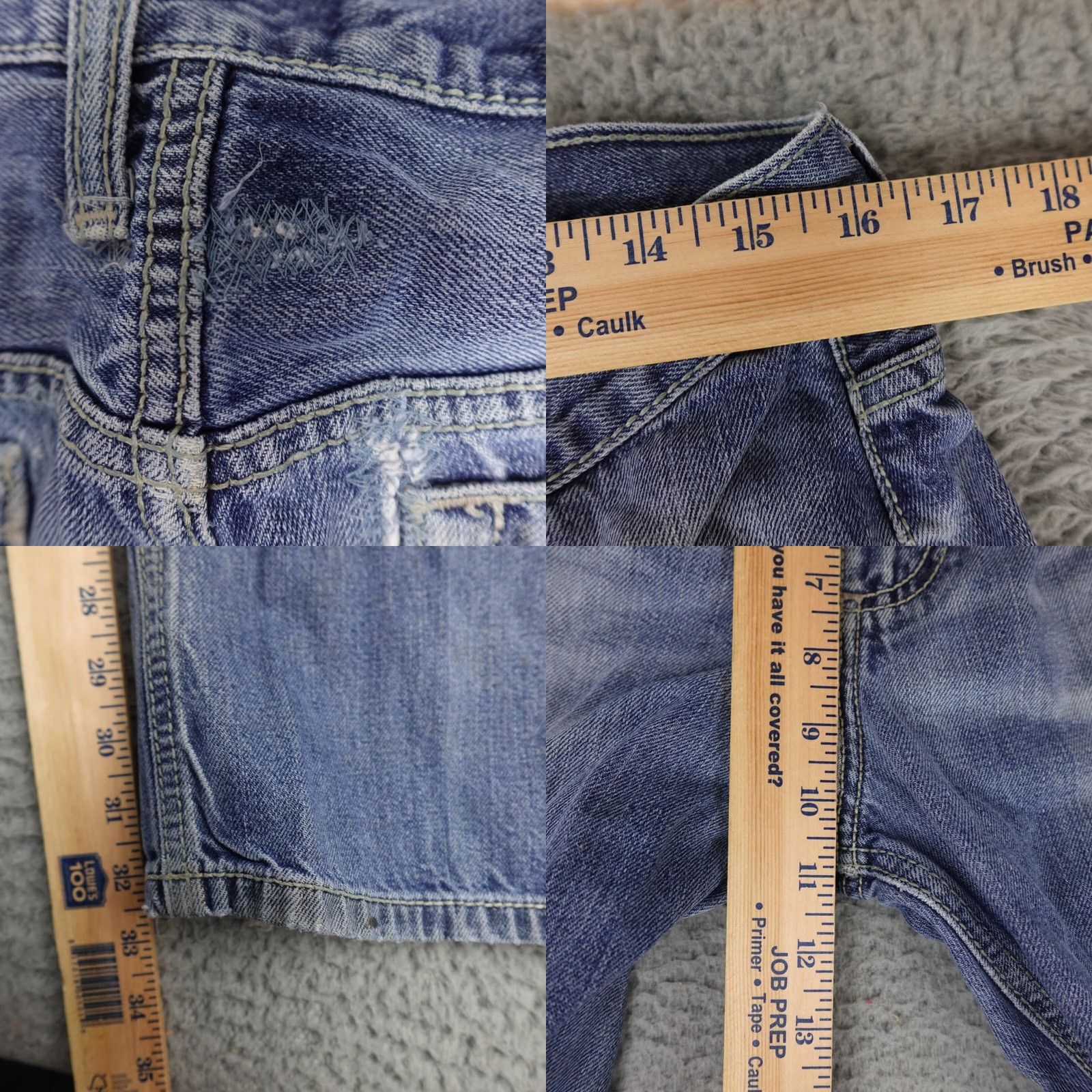 Denime Cinch Jeans Mens 35 (32x32 Actual) Blue Denim Light Wash Western Work Wear Jeans Mens Regular Blue USA 90s Style Size US 35 - 10 Thumbnail