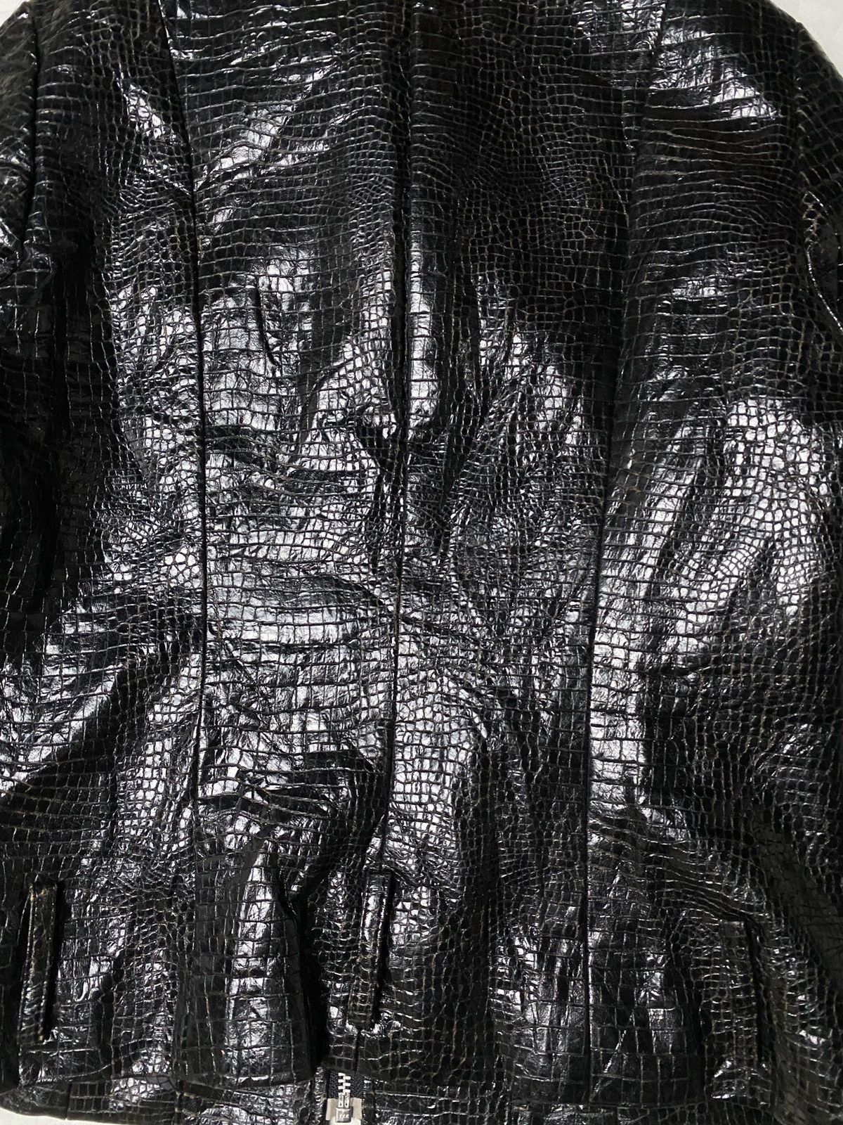 14th Addiction 2000's MeaTe Fur Crocodile Pattern Jacket Size US S / EU 44-46 / 1 - 4 Thumbnail