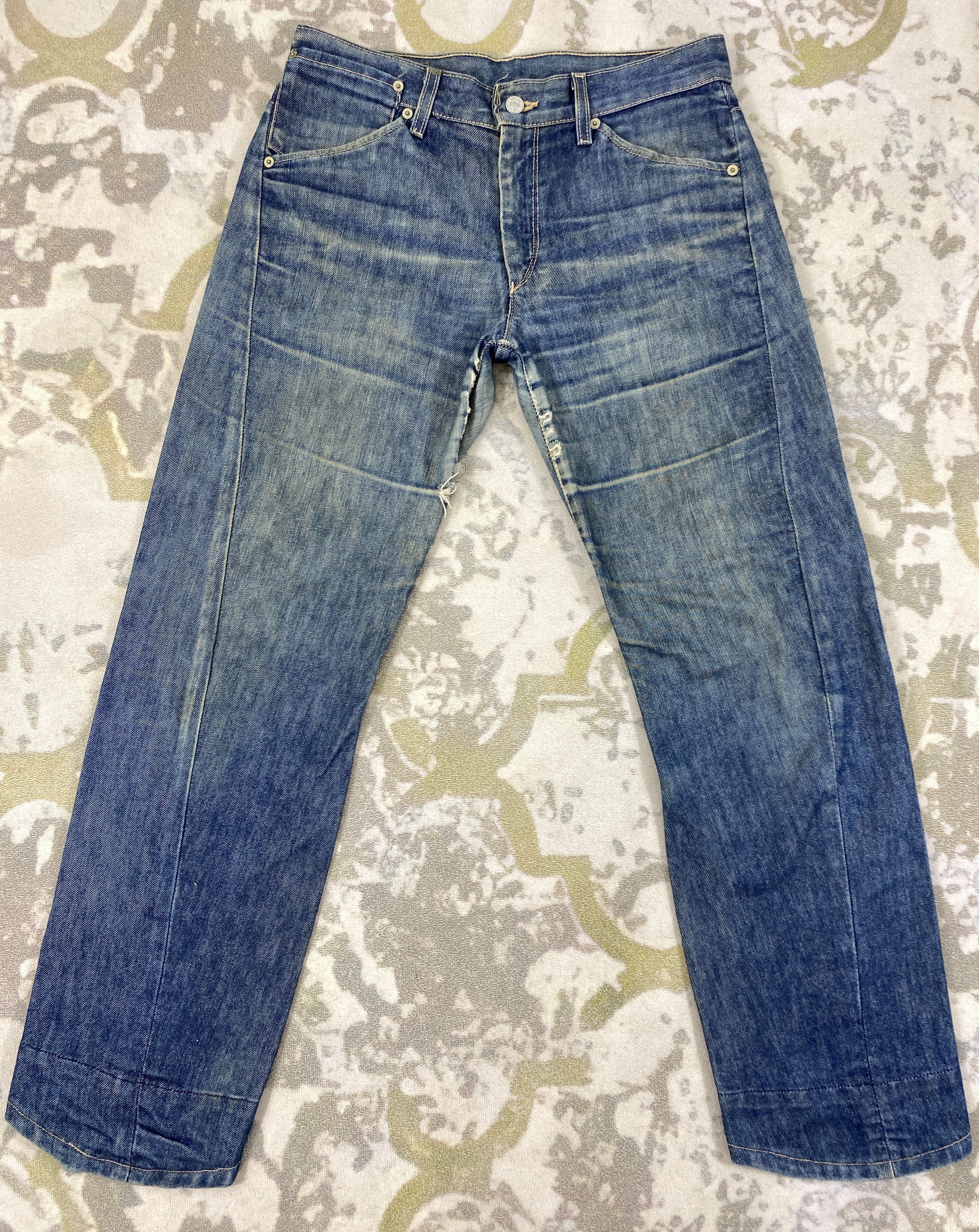 If Six Was Nine Blue Vintage Levi's Engineer Jeans 31x27.5 Denim -JN2109 Size US 31 - 1 Thumbnail