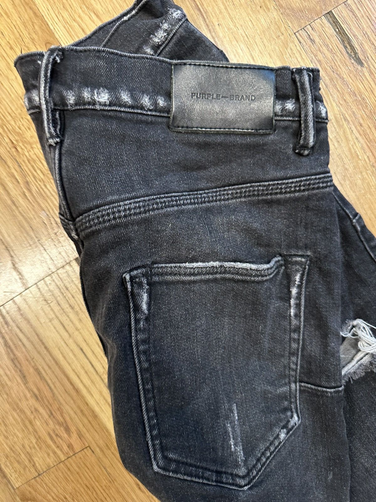 Purple Brand Purple Brand Thigh Hole Gray Denim Jeans Size 30 Size US 30 / EU 46 - 4 Thumbnail