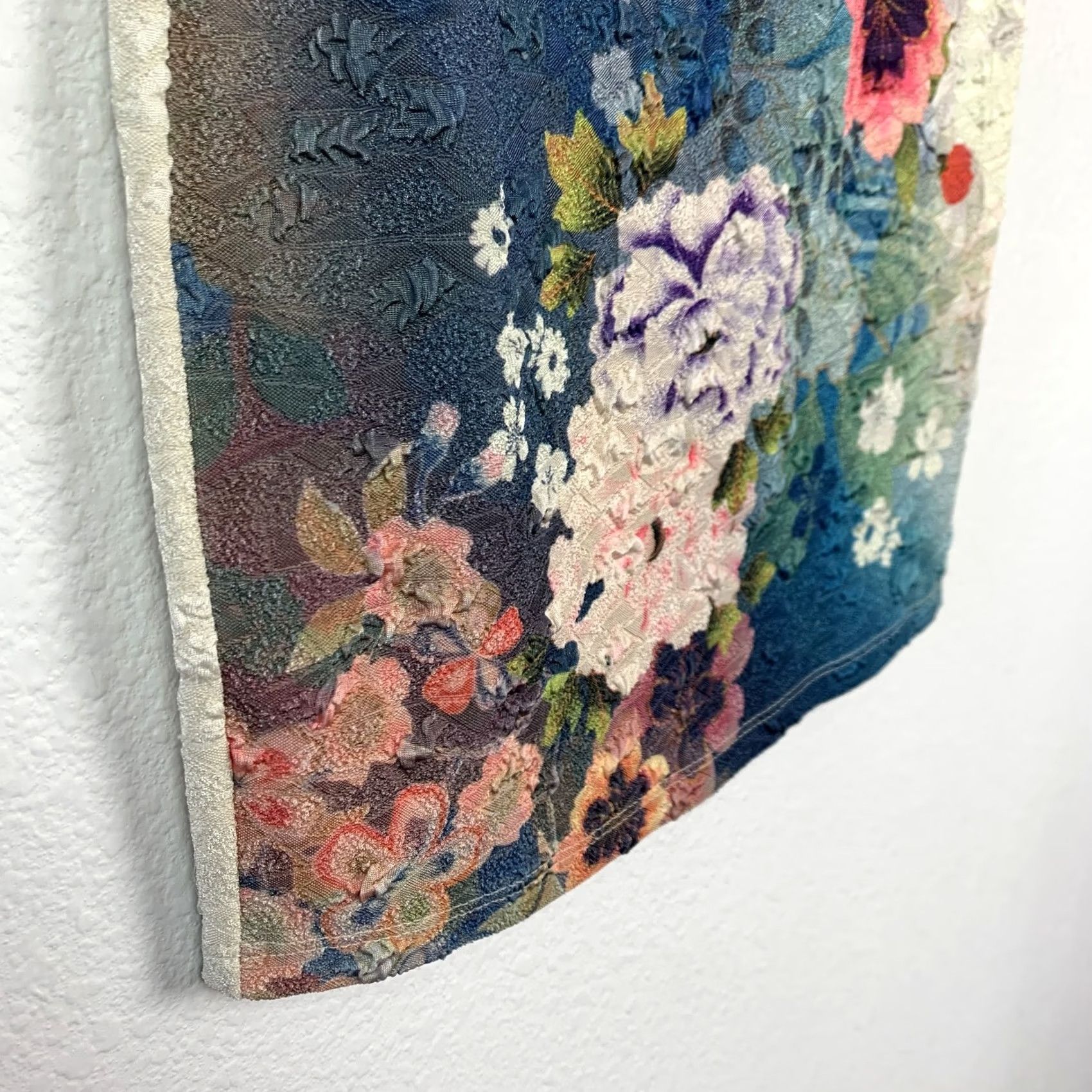 Vintage VINTAGE Carolina Flower Strapless Bodycon Mini Dress Textured Brocade Floral M Blue Pink Purple Green White Sleeveless Women Mens Girls Size M / US 6-8 / IT 42-44 - 2 Thumbnail
