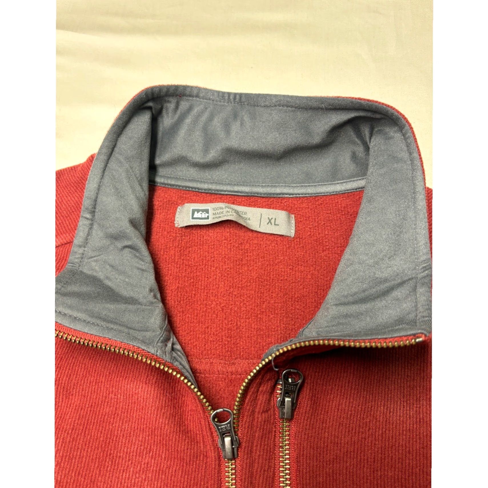 Vintage REI Co-op Mens XL Quarter Zip Pullover Burgundy Elbow Patch Outdoor Sweater Size US XL / EU 56 / 4 - 6 Thumbnail