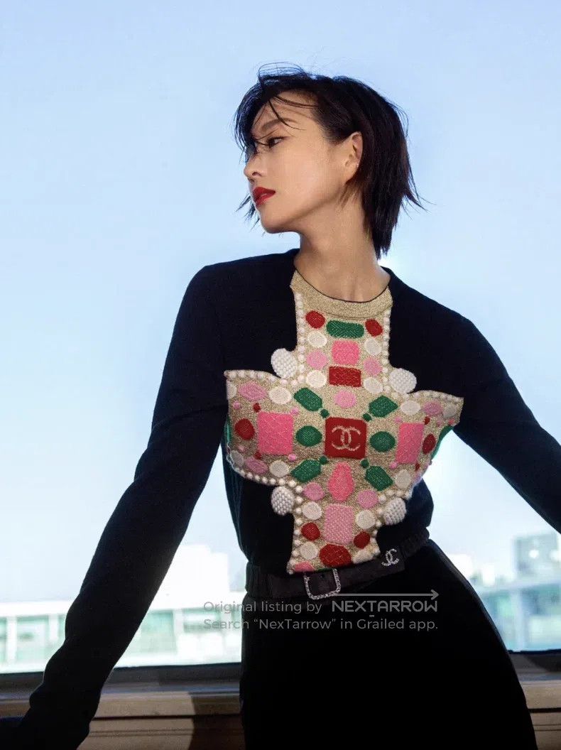 Chanel Chanel Knitted sweater with colourful gemstone pattern Size S / US 4 / IT 40 - 9 Thumbnail