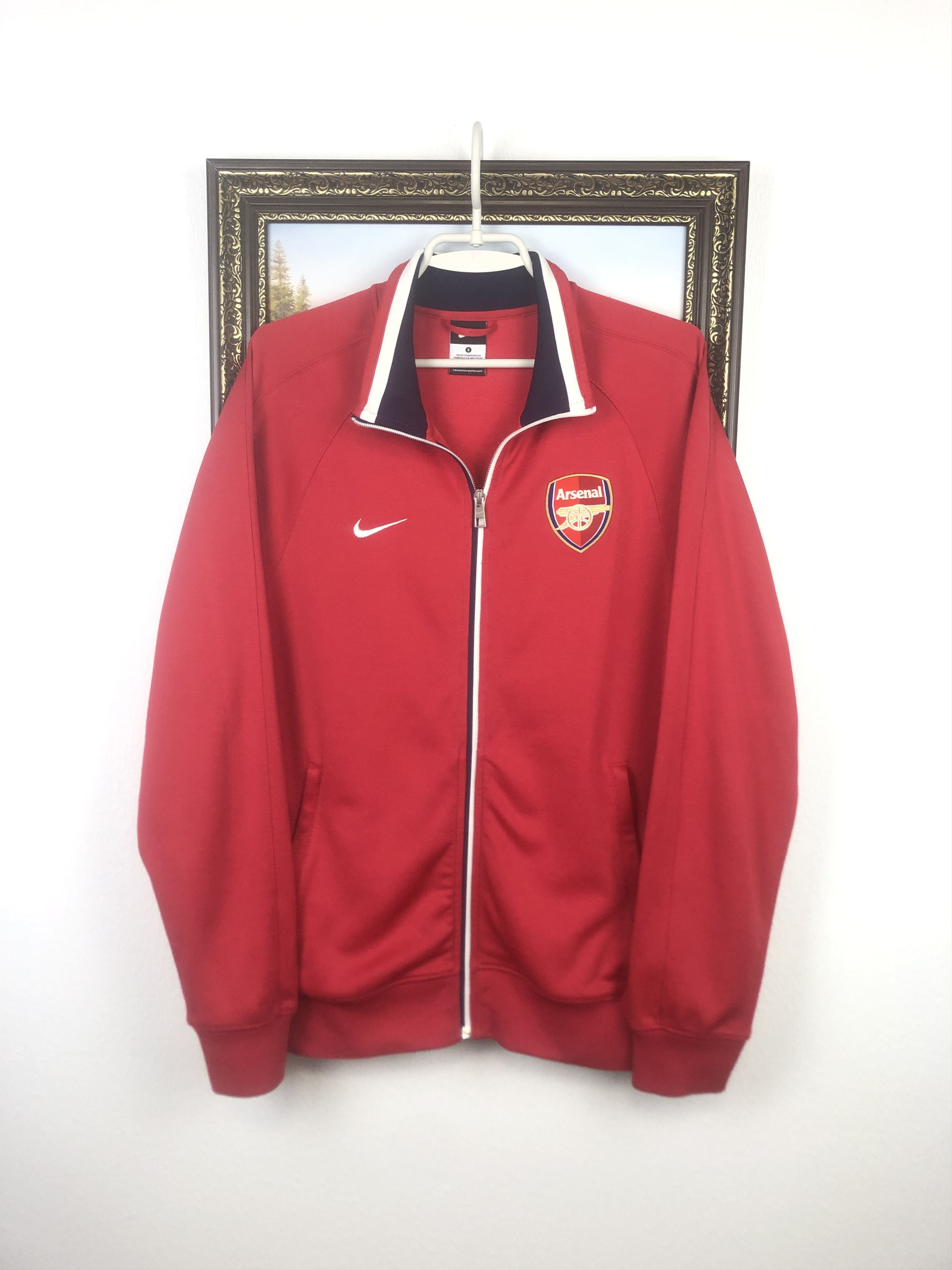 Nike Arsenal Nike Football Jacket Soccer Track Top Mens Zip Red Size US S / EU 44-46 / 1 - 1 Thumbnail