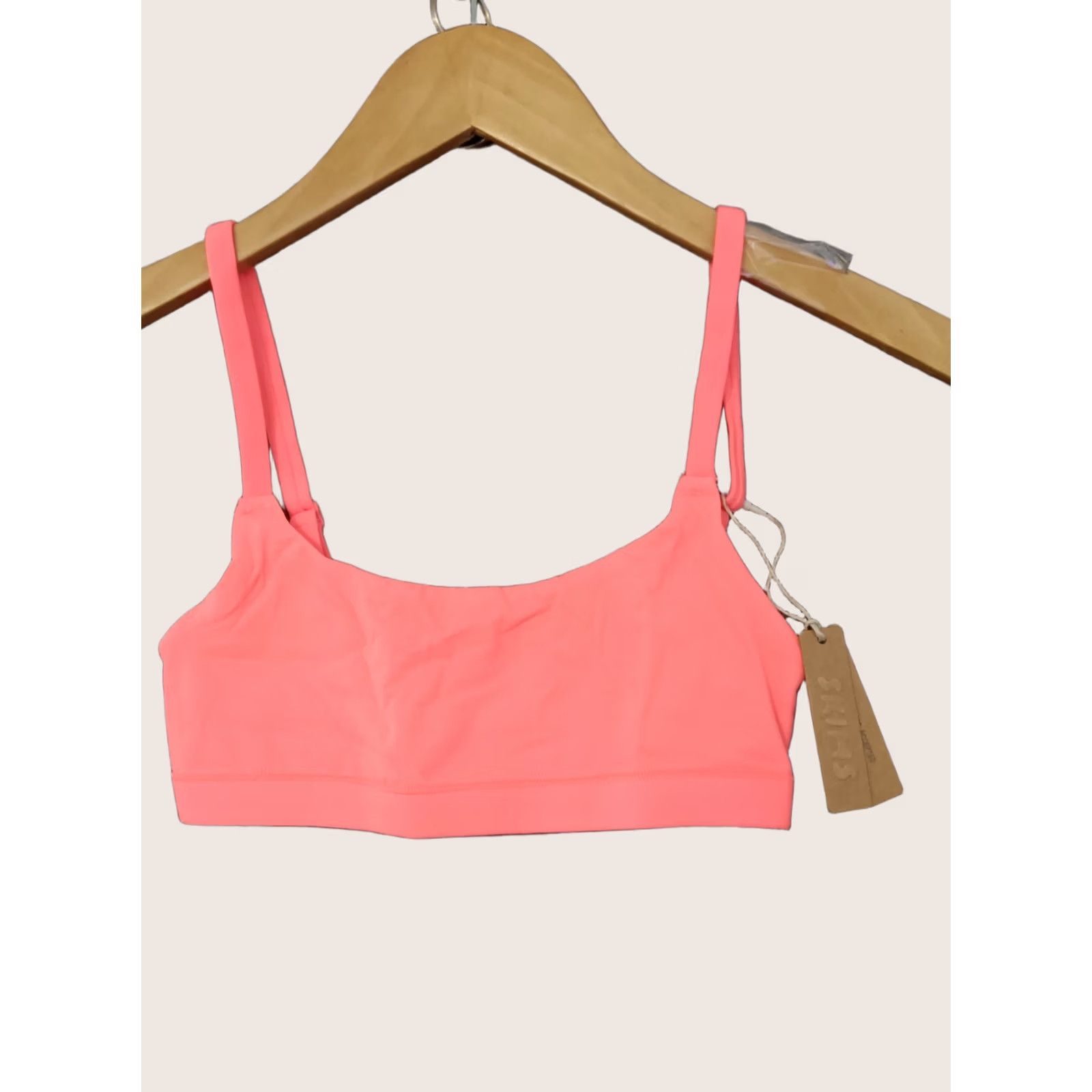 SKIMS SKIMS Bralette Shirt Womens XXS Nectarine Fits Everybody Scoop Neck Bra Size ONE SIZE - 1 Thumbnail