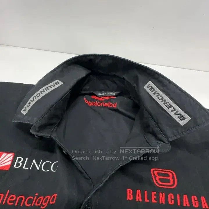 Balenciaga Balenciaga Black Embroidered Logo Short Sleeve Shirt. Size US M / EU 48-50 / 2 - 1 Thumbnail
