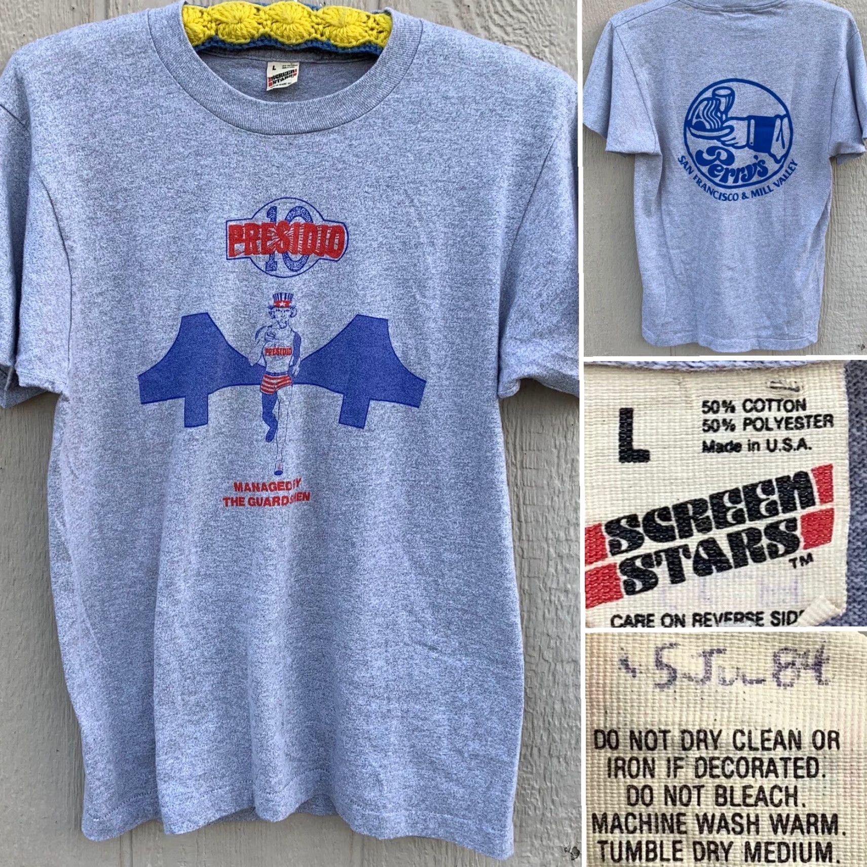 Vintage Vintage Screen Stars Presidio 10 Managed By The Guardsmen T-Shirt 1980s L Gray Mens Graphic Tee Short Sleeve Made in USA Size US L / EU 52-54 / 3 - 2 Thumbnail