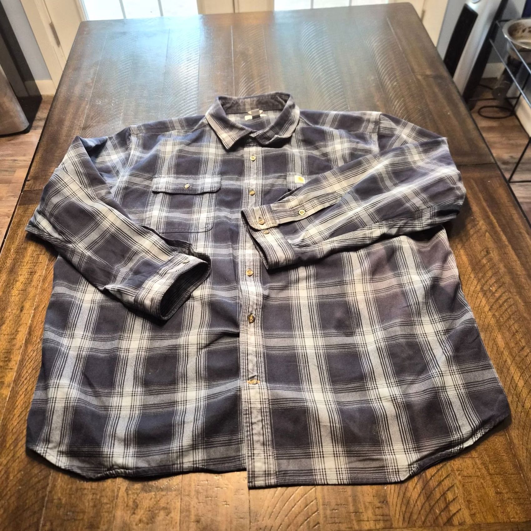 Carhartt Carhartt Mens Shirt Flannel Blue Plaid Button Down Long Sleeve Size 3XL G261 Size US XXL / EU 58 / 5 - 3 Thumbnail