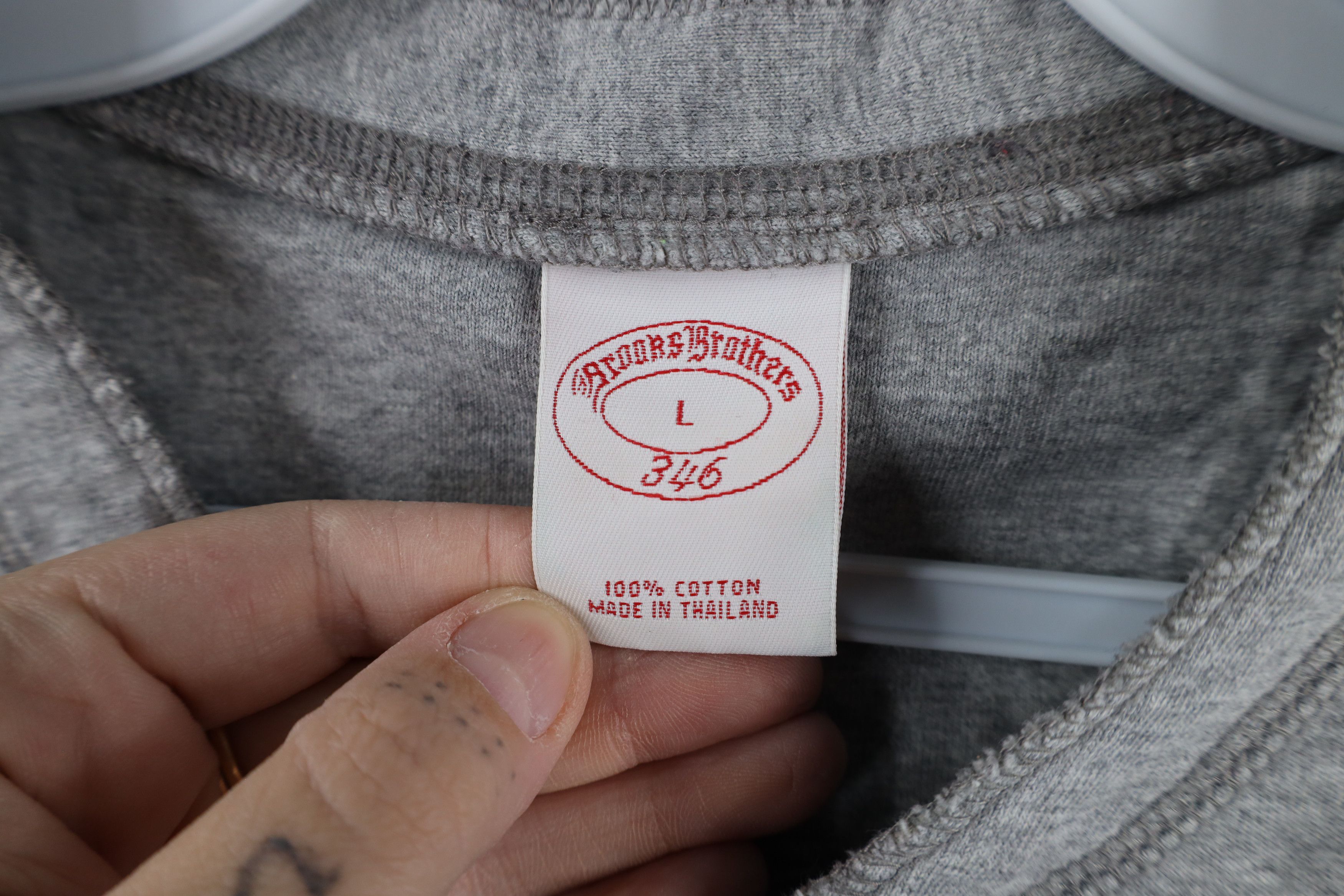Brooks Brothers × Vintage Vintage 90s Brooks Brothers Long Sleeve Henley T-Shirt Size US L / EU 52-54 / 3 - 5 Thumbnail