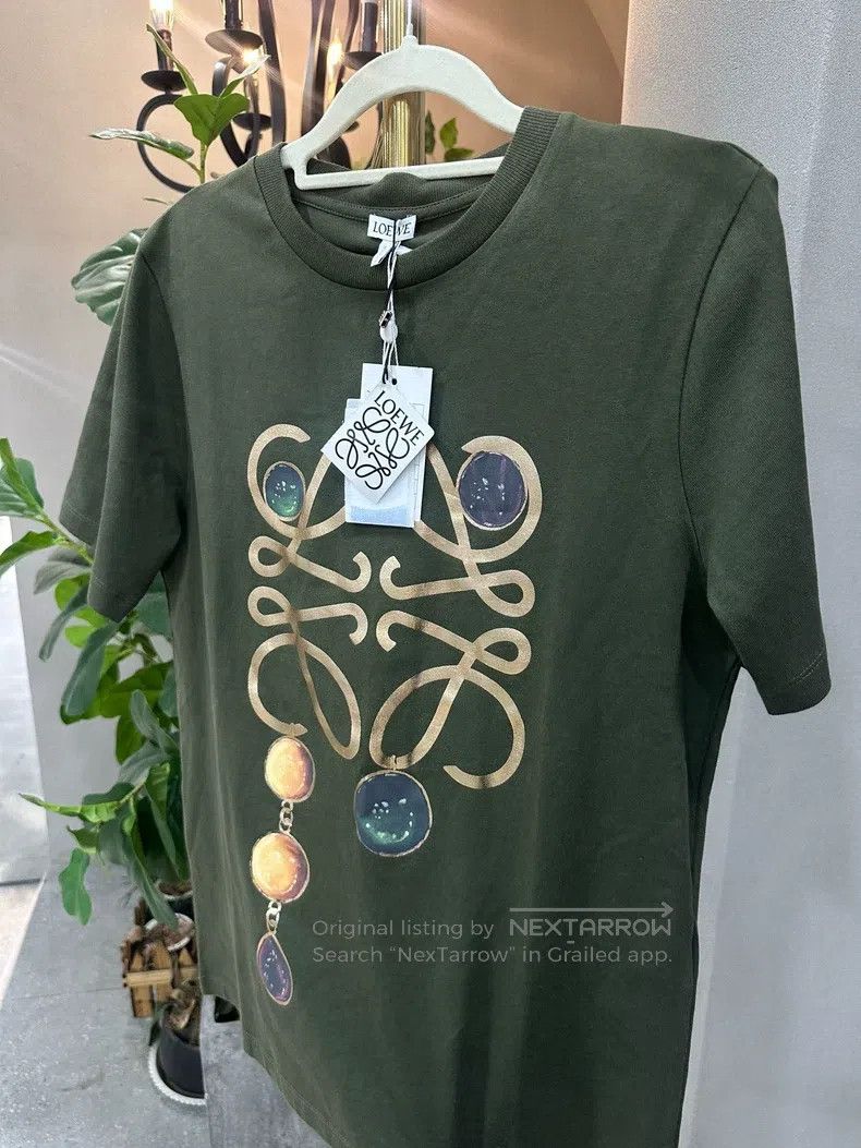 Loewe Loewe Olive green gem logo printed T-shirt Size XS / US 0-2 / IT 36-38 - 3 Thumbnail