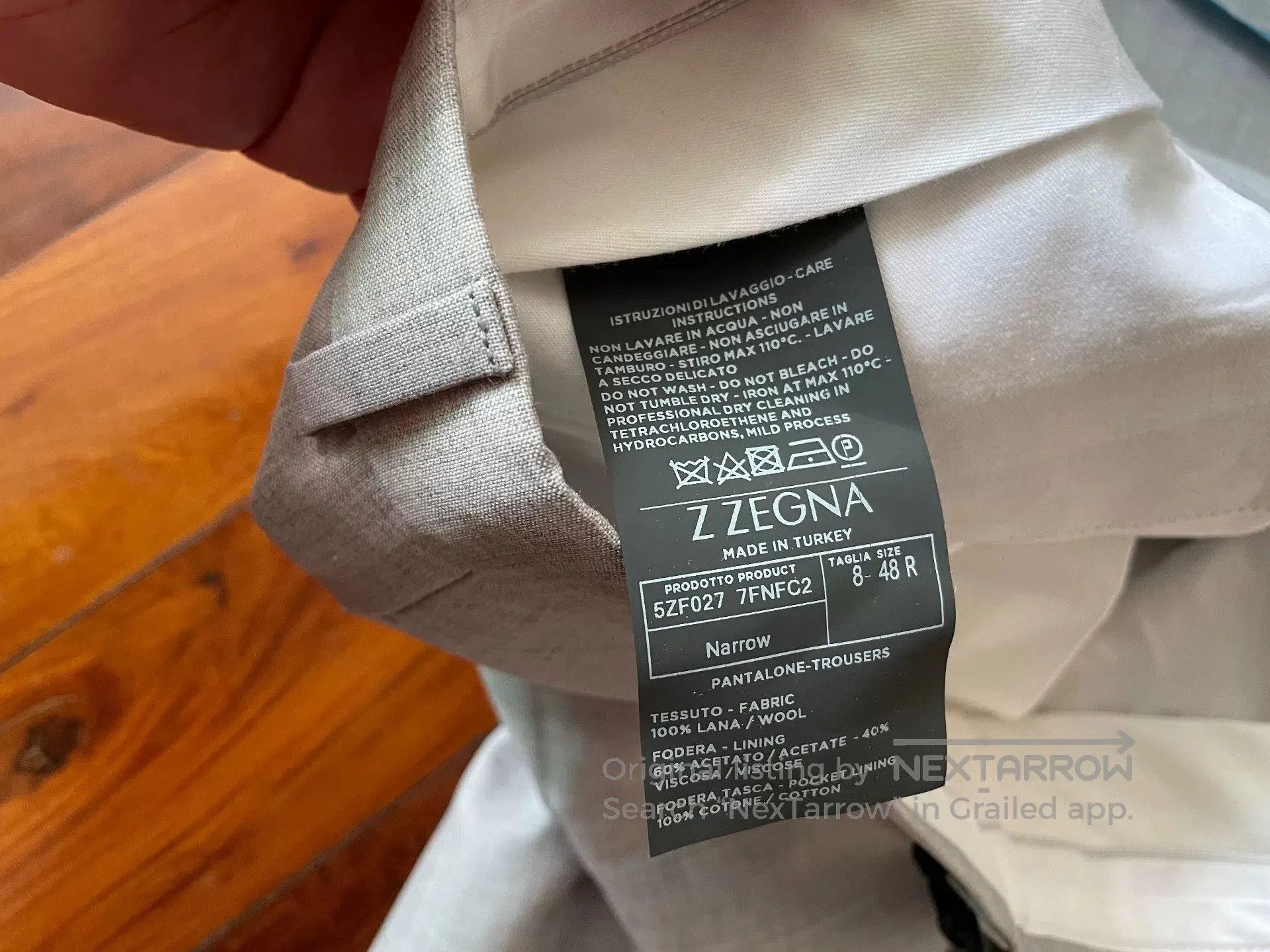 Z Zegna Z Zegna Men's Gray Wool Trousers. Size US 32 / EU 48 - 6 Thumbnail
