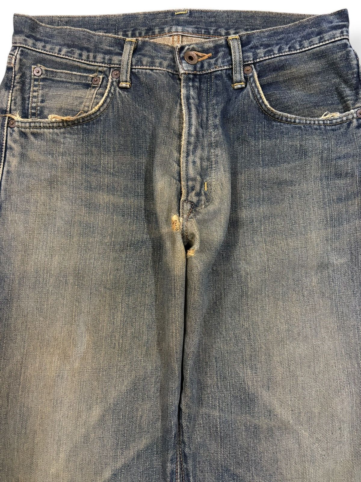 Edwin Vintage Edwin 505X Selvedge Mud Wash Baggy Frayed Leg Jeans Size US 30 / EU 46 - 4 Thumbnail