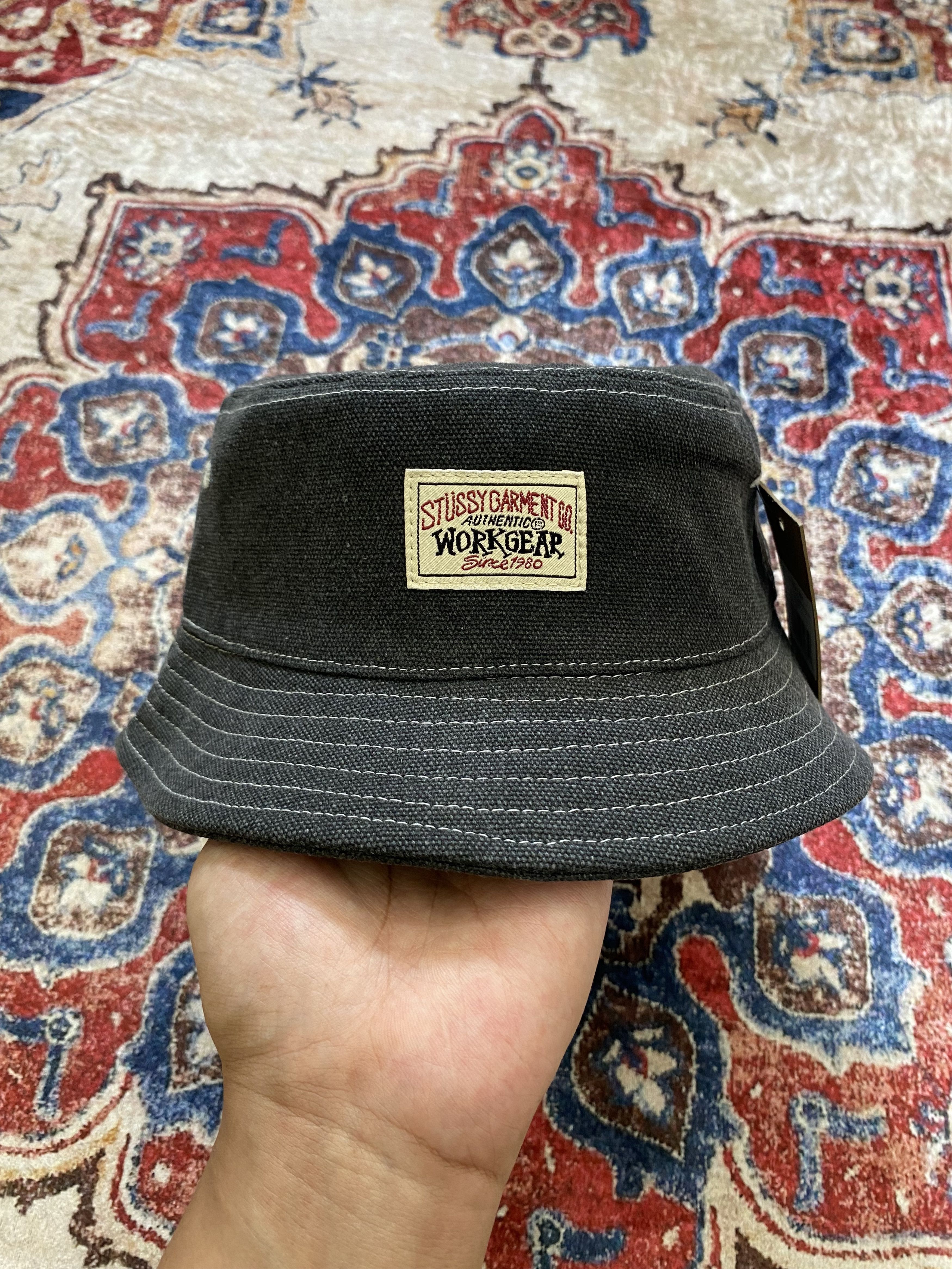Stussy knit wave black/ mint bucket hat | Grailed