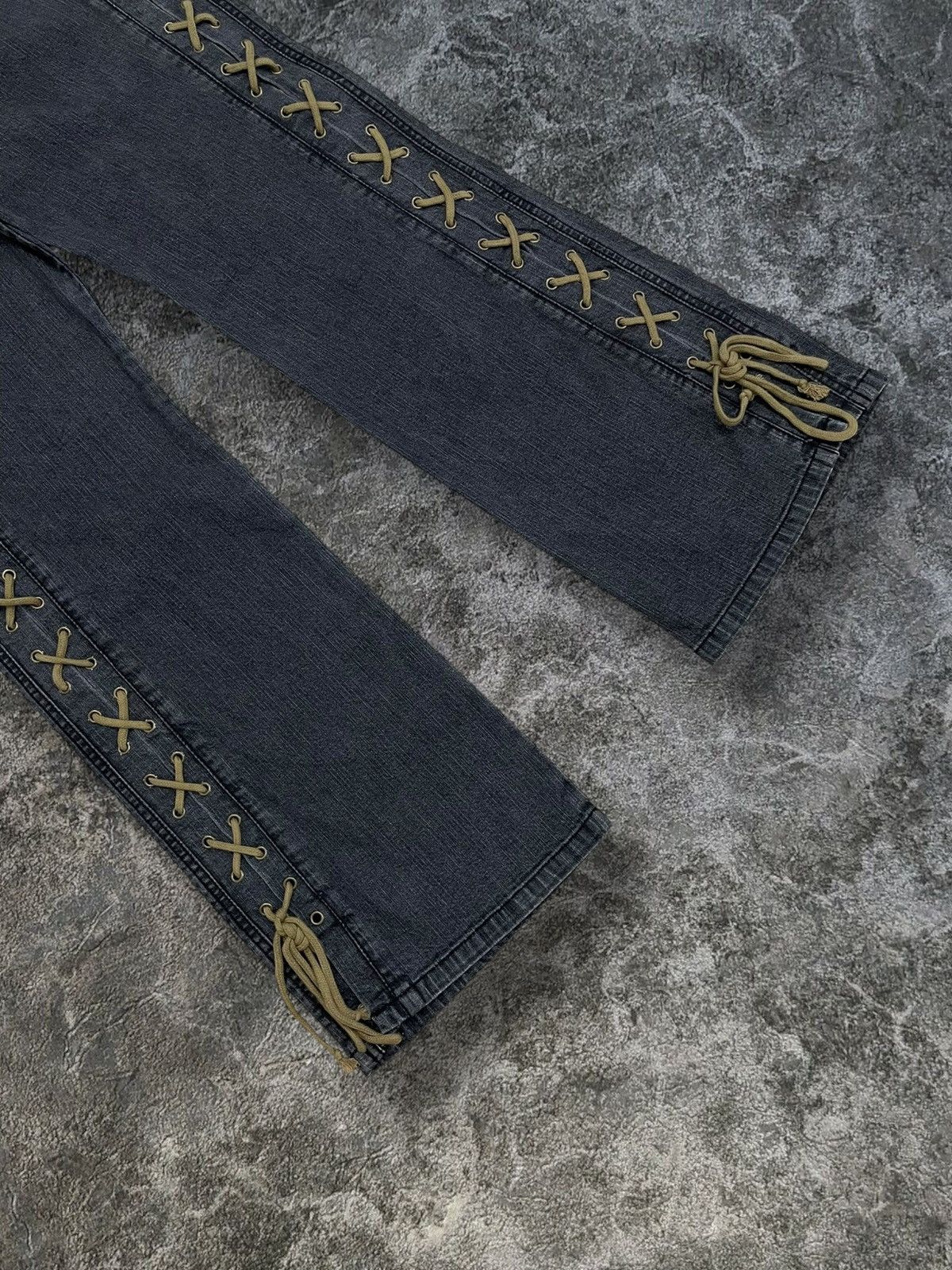 Designer × Japanese Brand × Vintage Vintage Japan Designer 90’s Smile Land Lace Flared Denim Size US 32 / EU 48 - 2 Thumbnail