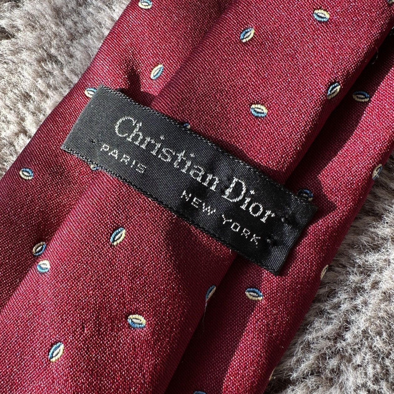 Christian Dior Monsieur Christian Dior red men’s tie Size ONE SIZE - 2 Thumbnail
