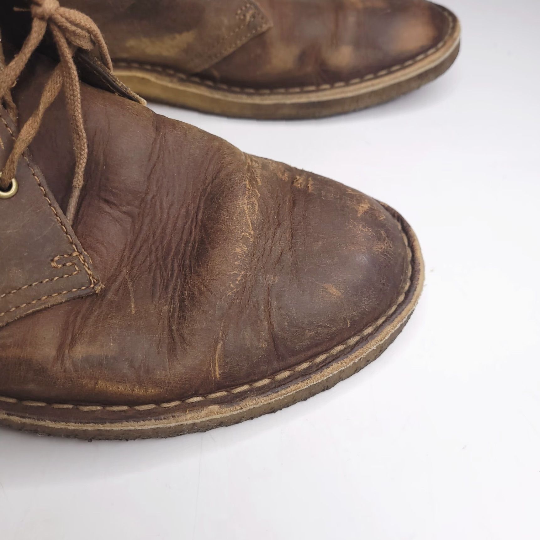 Clarks Clarks Boots Mens 10 Brown Bushacre 3 Leather Chukka Lace Size US 10 / EU 43 - 3 Thumbnail