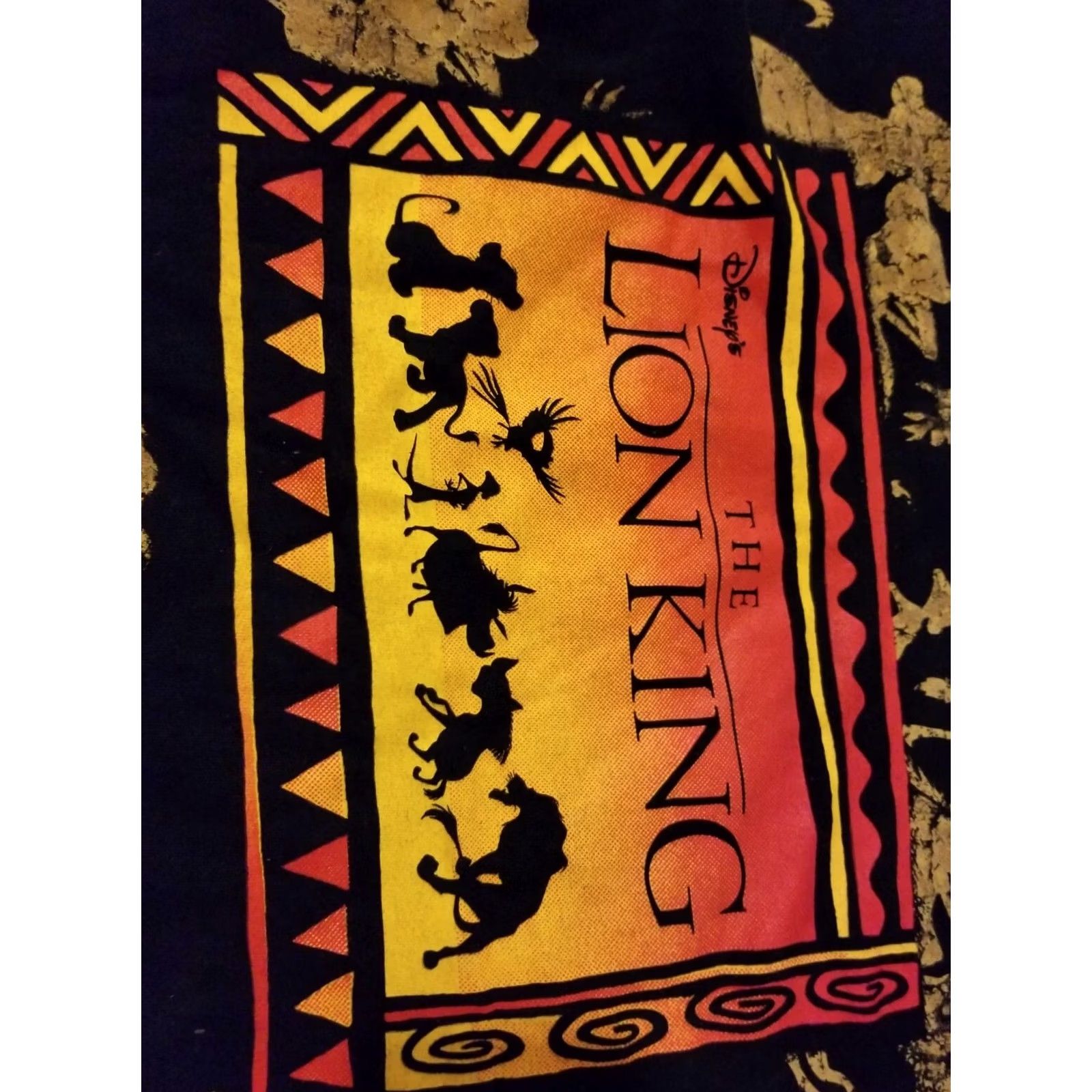 Disney VINTAGE Mens Disney The Lion King Shirt OSFA L Large Black Cotton 90s Mens Size US L / EU 52-54 / 3 - 2 Thumbnail