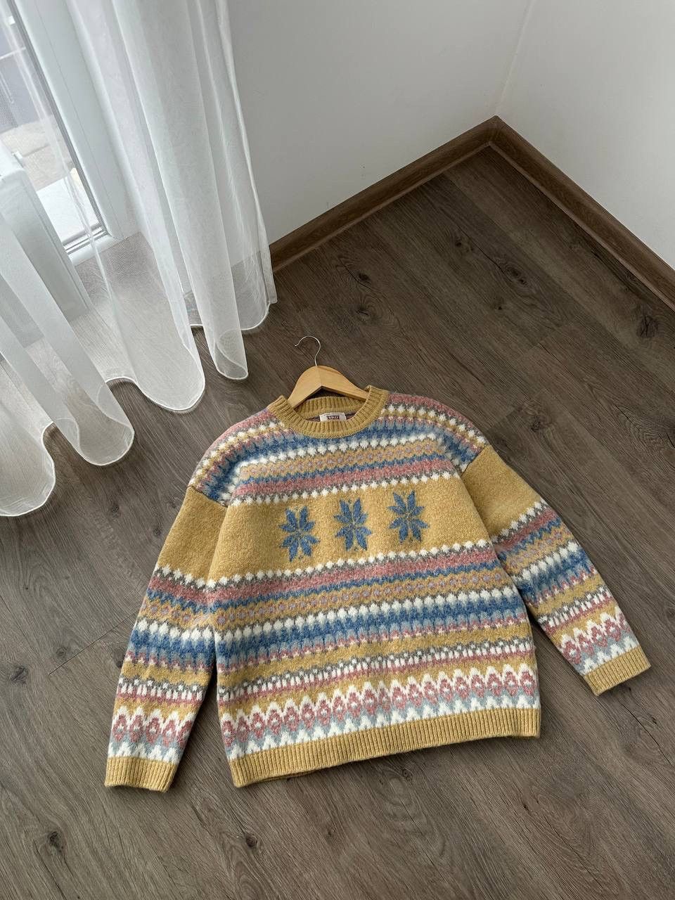 Other UK × Vintage Vintage Sisley Pure Mohair Wool Warm Yellow Sweater Size US M / EU 48-50 / 2 - 2 Thumbnail