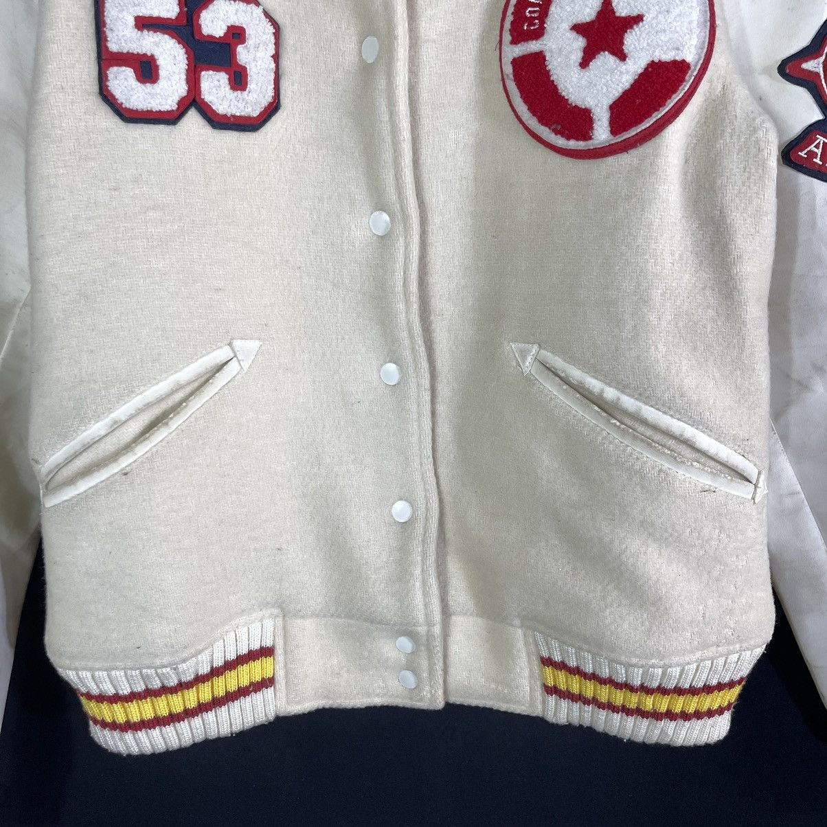 Converse × Vintage Rare! Vintage Converse Varsity Wool Leather Sleeves Jacket Size US M / EU 48-50 / 2 - 6 Thumbnail