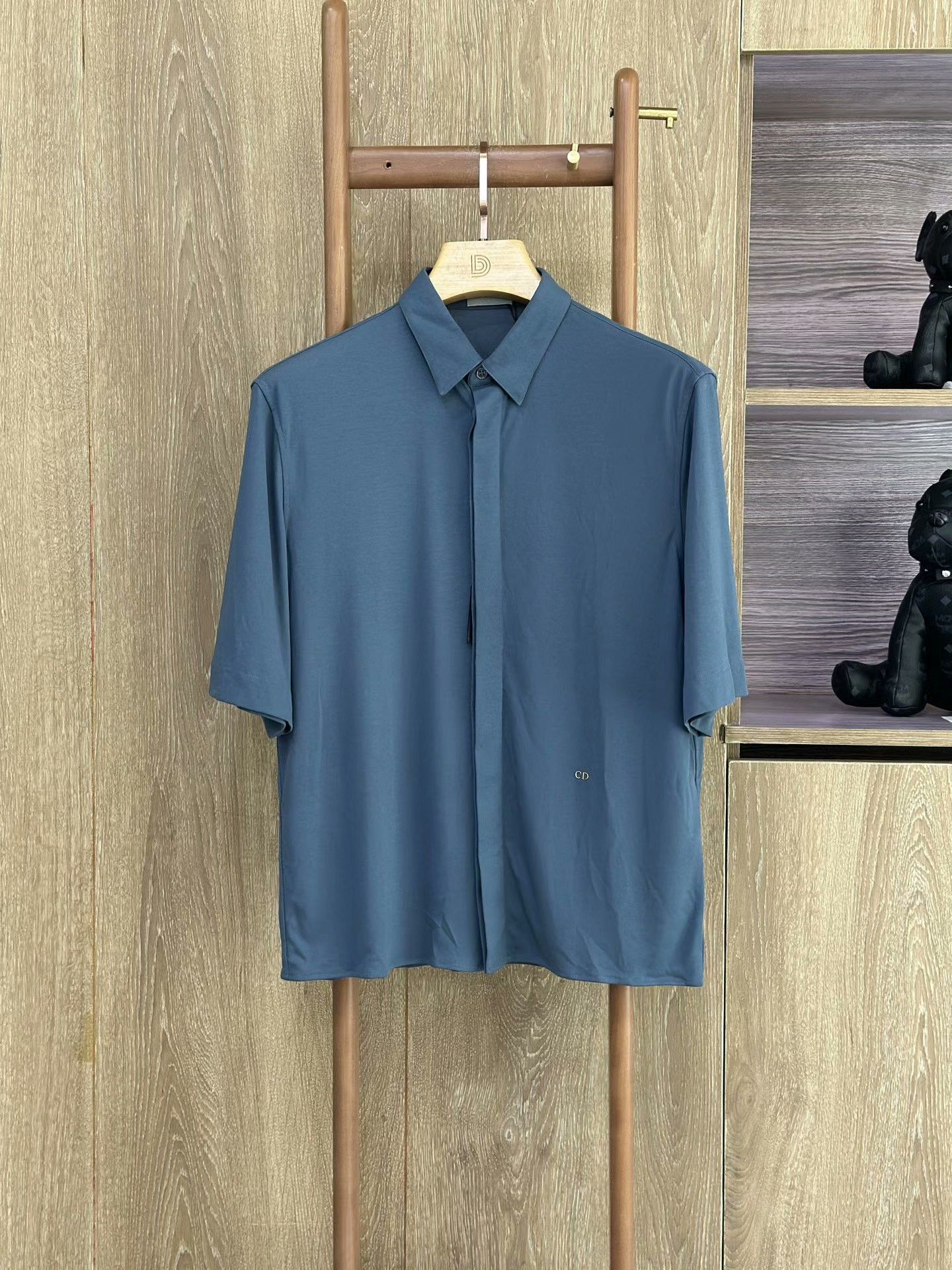 Dior DIOR Blue Casual Short-Sleeve Shirt Size US XXS / EU 40 - 1 Thumbnail