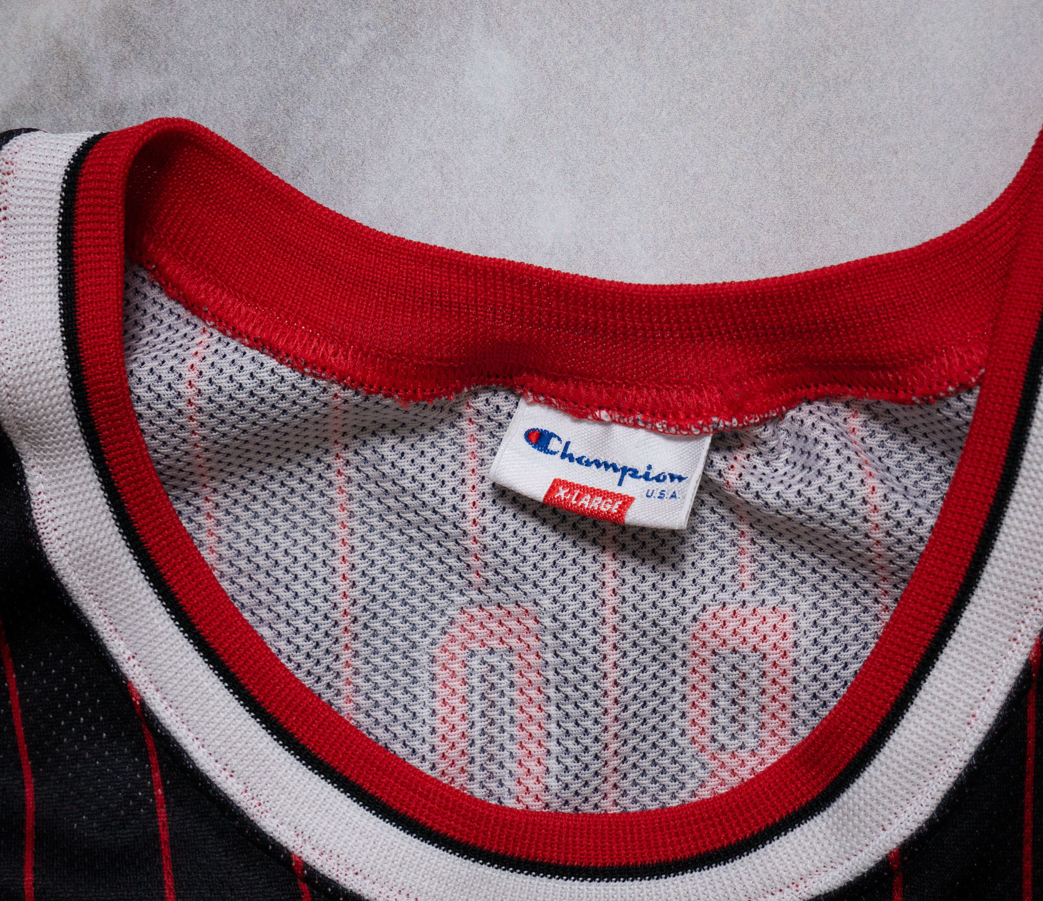 Champion × NBA × Vintage Vintage Champion x NBA Bulls #23 Jordan Striped Jersey Size US XL / EU 56 / 4 - 9 Thumbnail