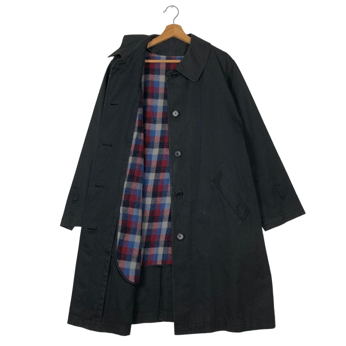 Issey Miyake 🔥90’s Vintage Long Jacket Issey Miyake Blanket Lining Tartan Size US M / EU 48-50 / 2 - 1 Thumbnail