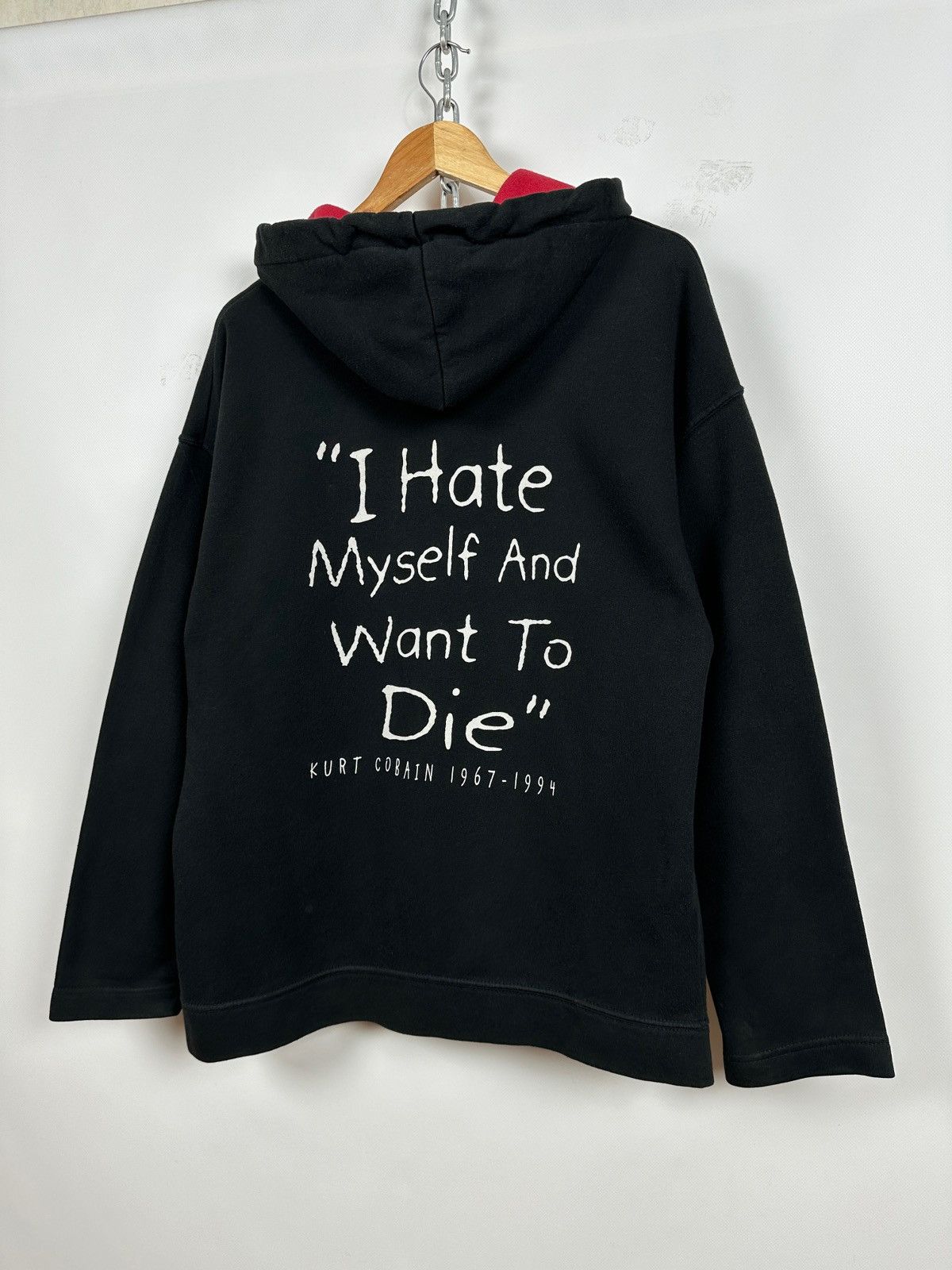 Band Tees Vintage Nirvana Kurt Cobain I Hate Myself Memorial Hoodie Size US XL / EU 56 / 4 - 13 Thumbnail
