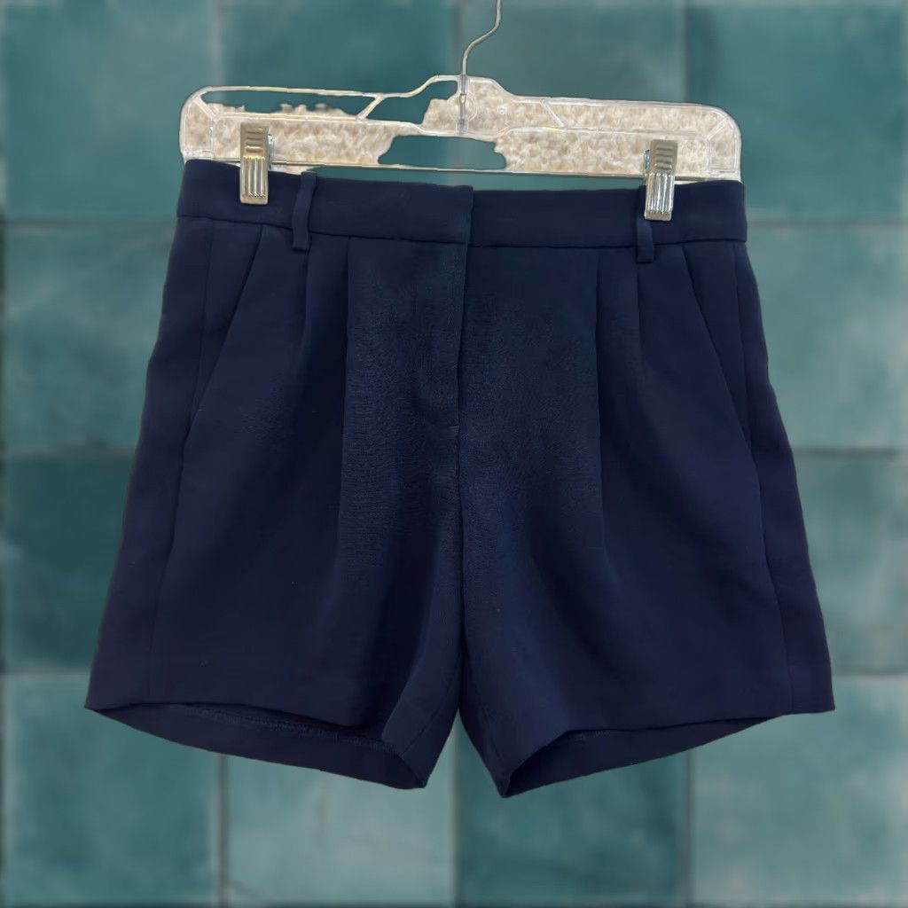 J.Crew VINTAGE J. CREW Dress Shorts 0 24 Navy Blue Pleated Preppy Chino Size 25" / US 0 / IT 36 - 1 Thumbnail