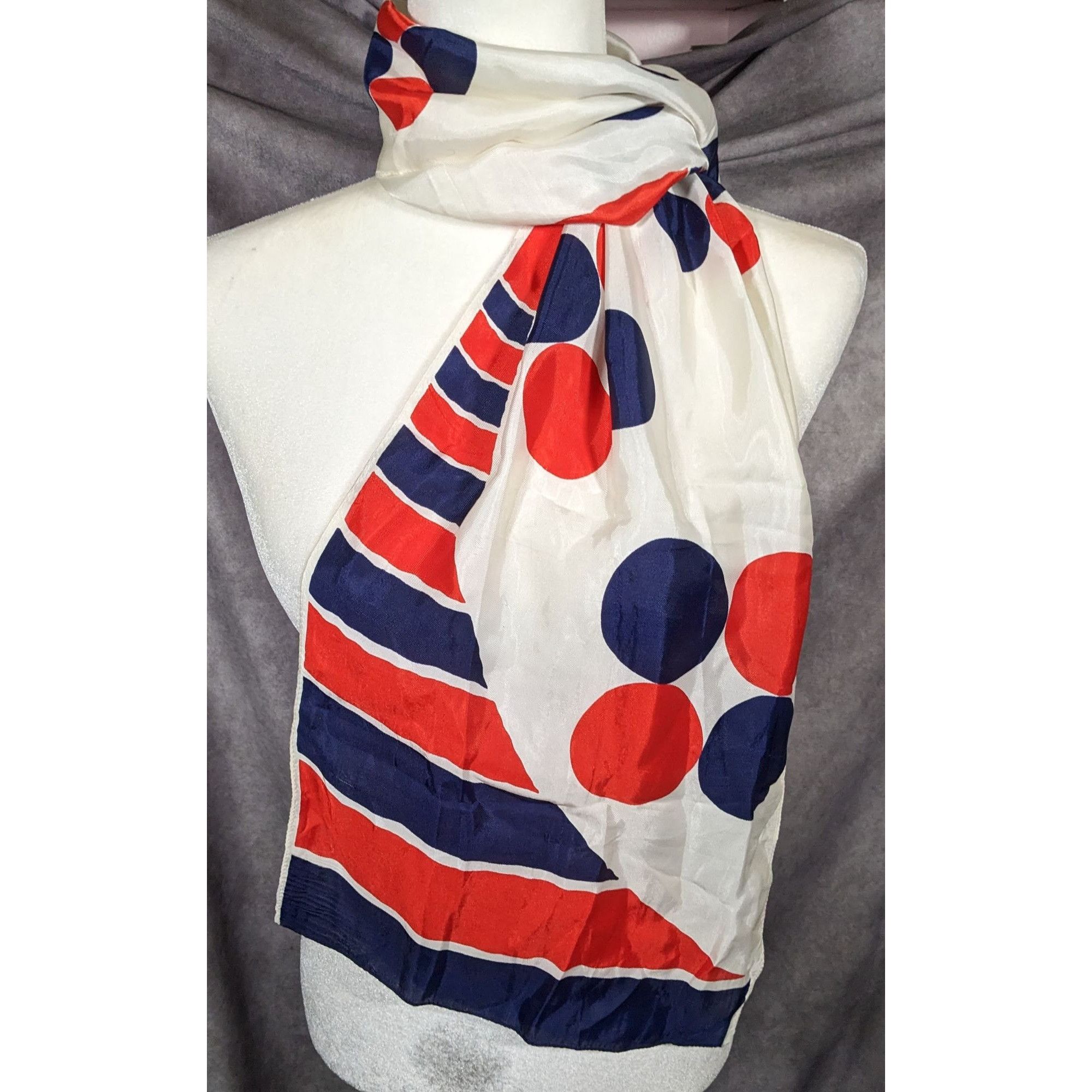 Other Vintage Graziella Red White And Blue Geometric Scarf Size ONE SIZE - 8 Thumbnail