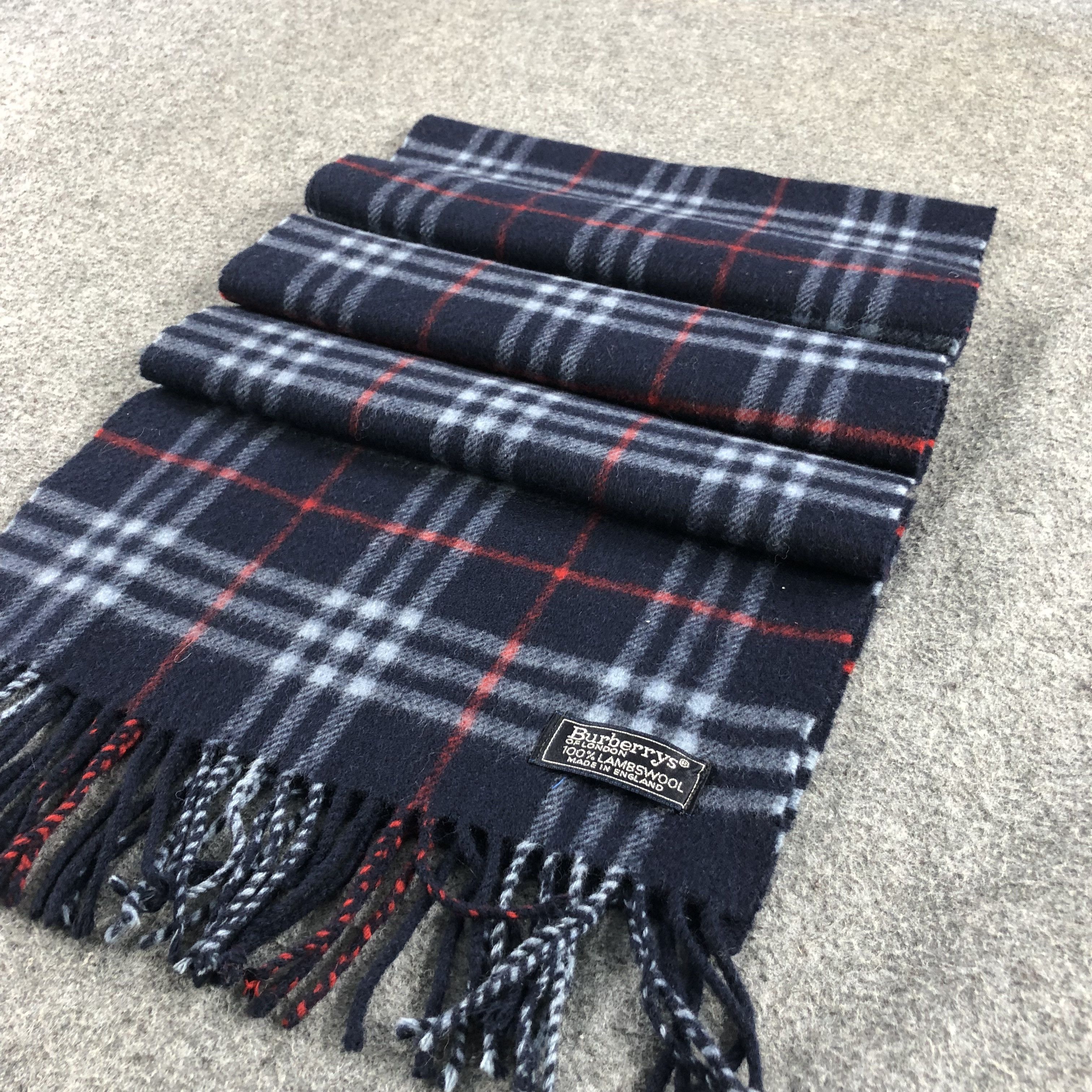Burberry Burberrys Nova Check Blue Wool Scarf Muffler V848 Size ONE SIZE - 3 Thumbnail