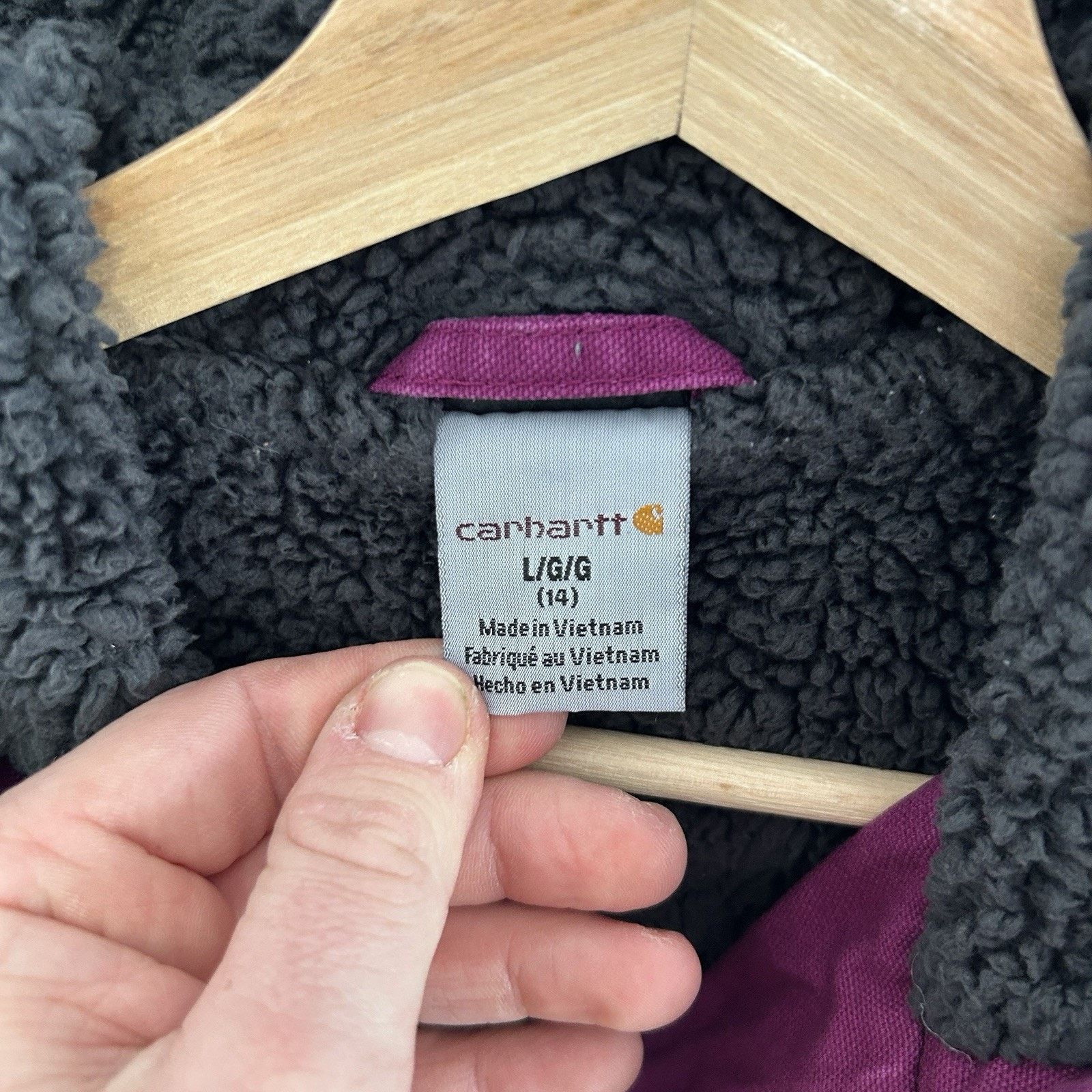 Carhartt Y2K Carhartt Sherpa-Lined Hooded Detroit Jacket “Purple” Size XS / US 0-2 / IT 36-38 - 11 Thumbnail