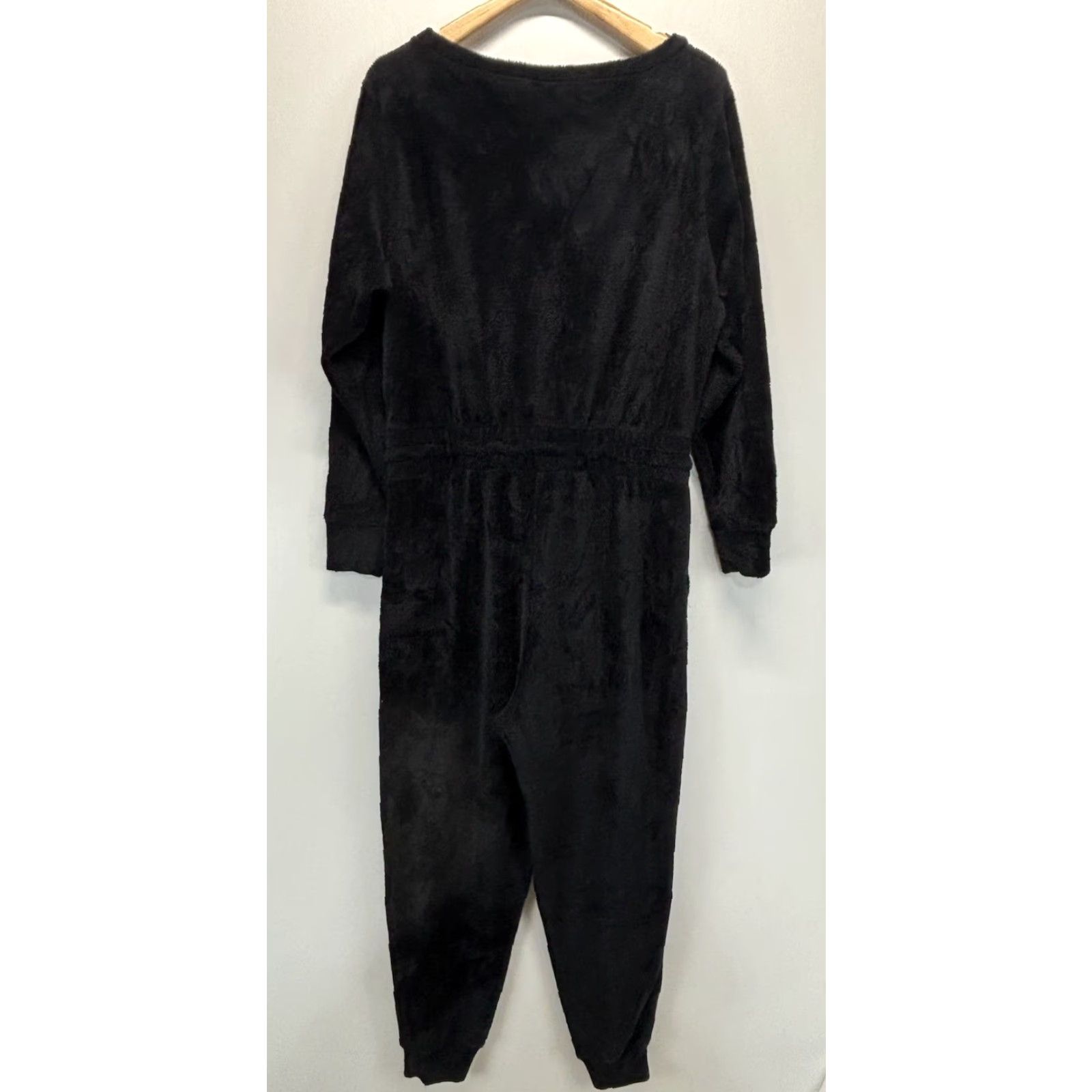 Fabletics Fabletics Jumpsuit Womens Large Black Cozy Cord Zip Elastic Waist Loungewear Size 40" / US 18 - 4 Thumbnail