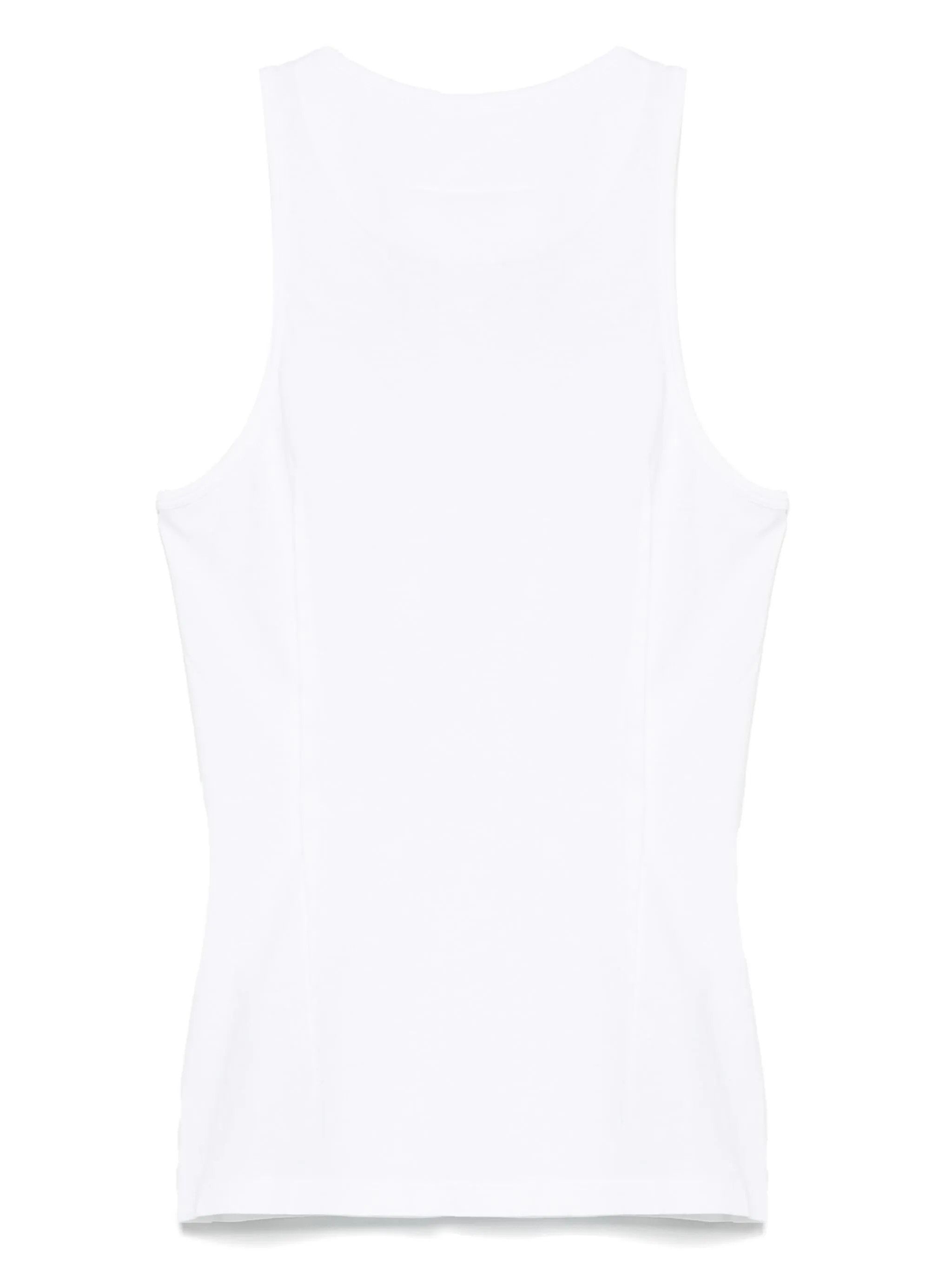 Maison Margiela oc11z0925 Cotton Tank Top in White Size S / US 4 / IT 40 - 2 Thumbnail