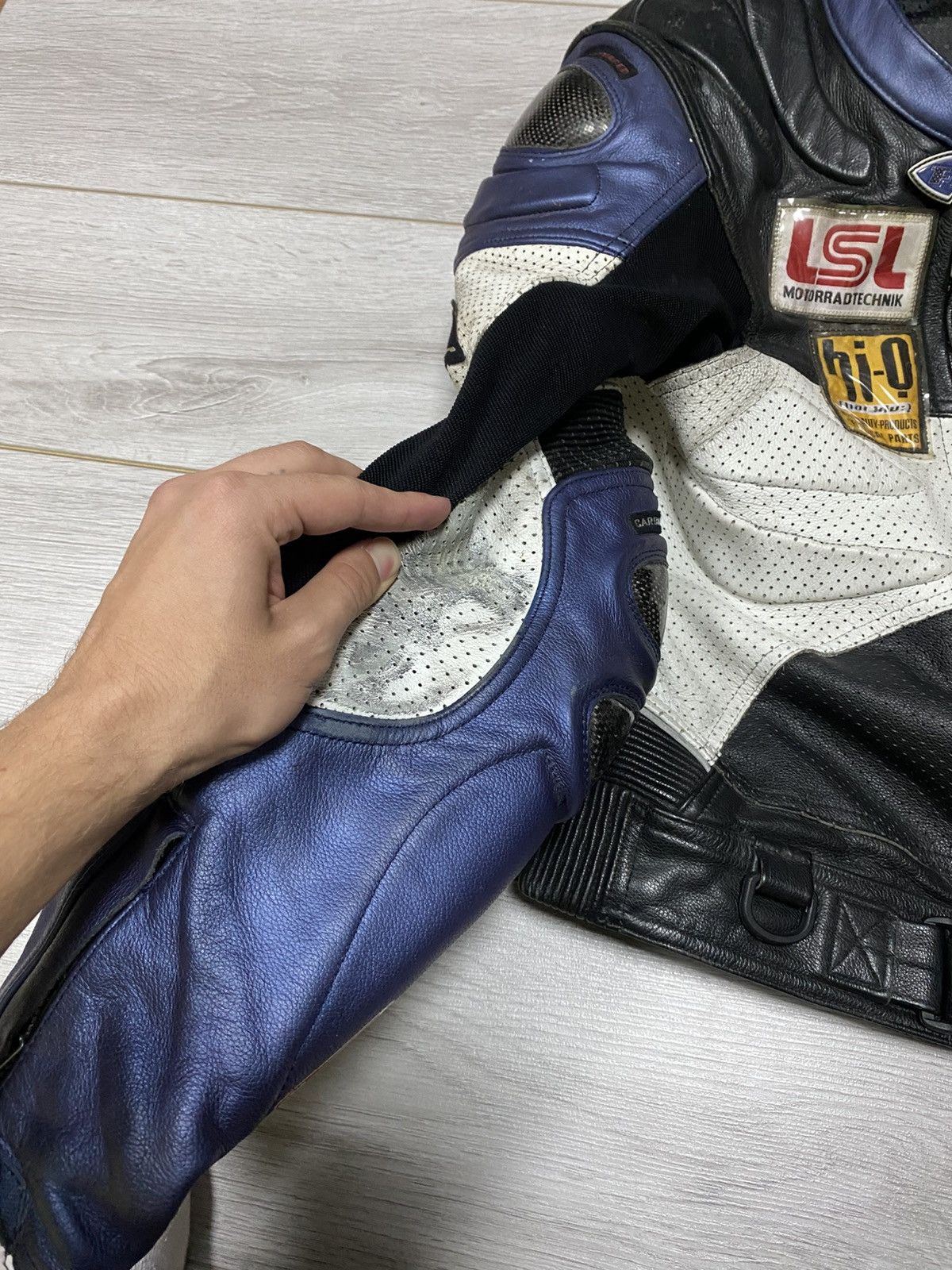 Vintage FLM MOTO with protection Micheline leather racing jacket Size US M / EU 48-50 / 2 - 8 Thumbnail