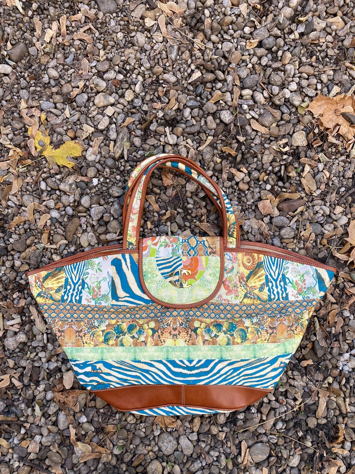 Roberto Cavalli × Vintage Roberto Cavalli Just Cavalli Overprinted 90s Handbag Size ONE SIZE - 1 Thumbnail